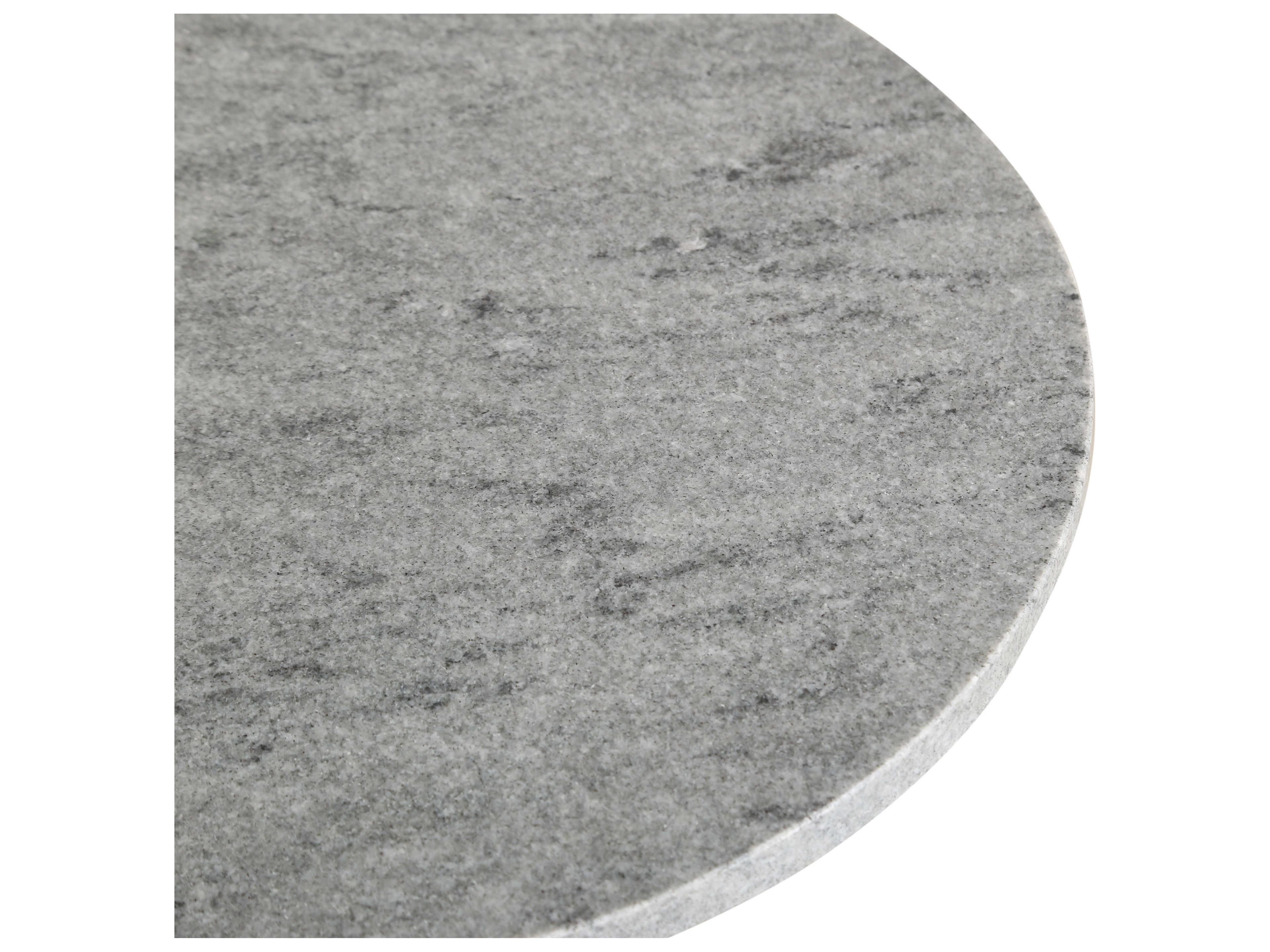 World Interiors Palm Desert Round Marble Walnut End Table