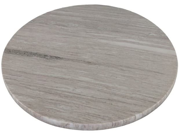 World Interiors Palm Desert Round Marble Brown Gunmetal Dining Table