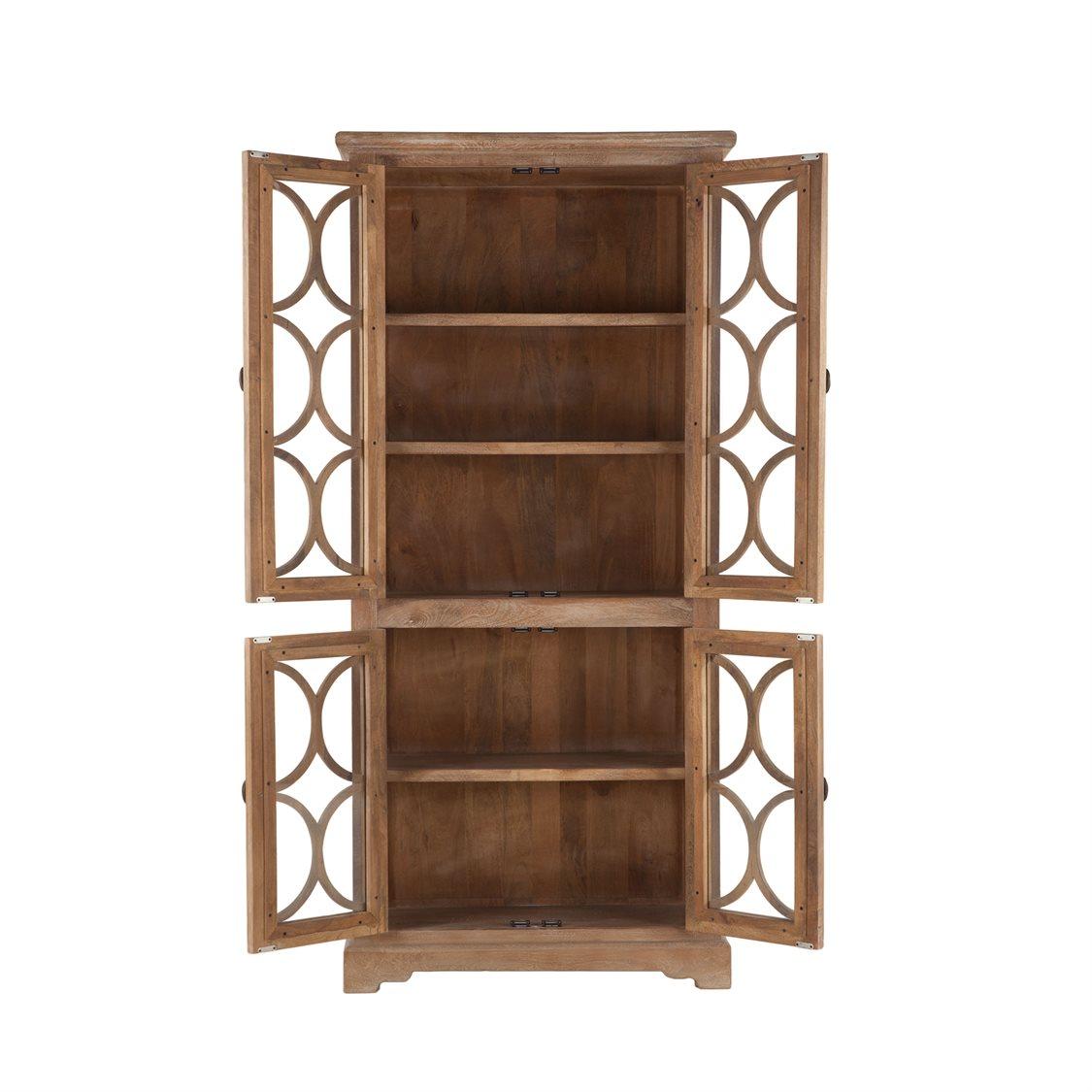 World Interiors Pengrove Mango Wood Antique Oak Display Cabinet