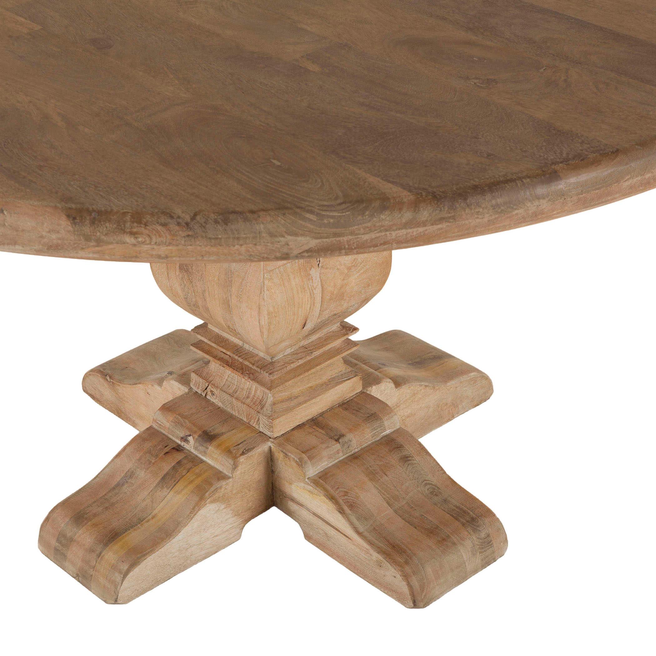 World Interiors Pengrove Round Wood Antique Oak Dining Table