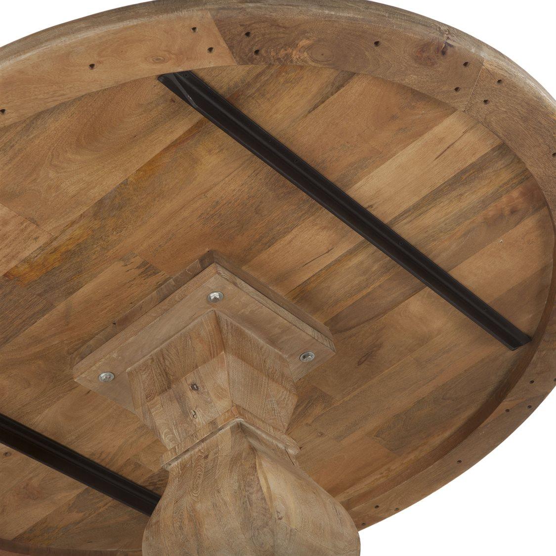 World Interiors Pengrove Round Wood Antique Oak Dining Table