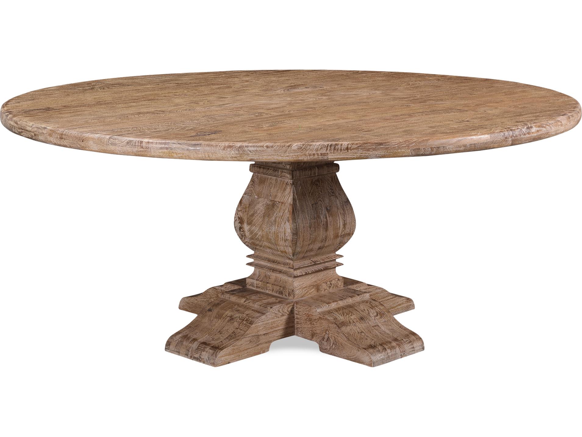 World Interiors Pengrove Round Wood Antique Oak Dining Table