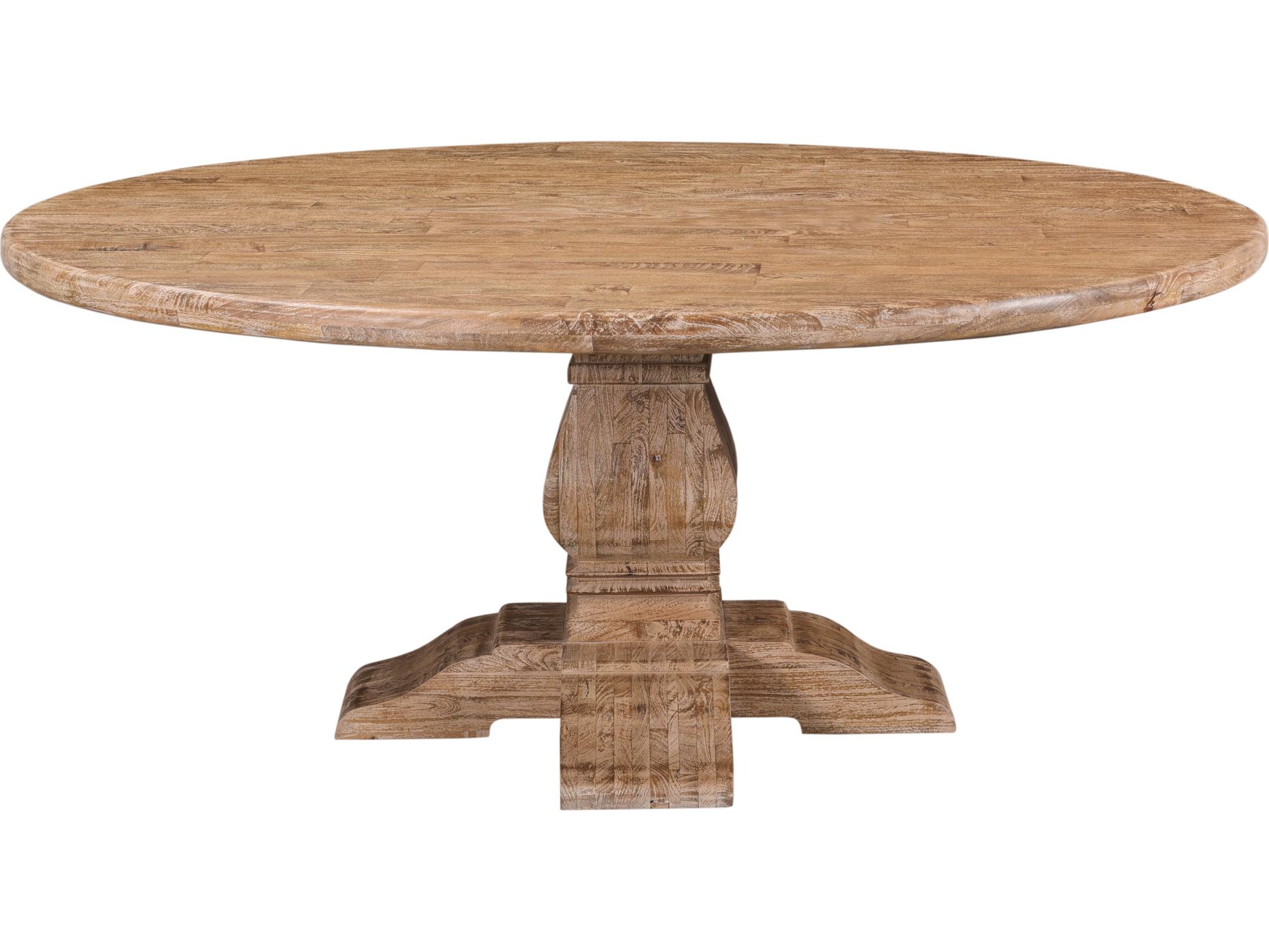 World Interiors Pengrove Round Wood Antique Oak Dining Table