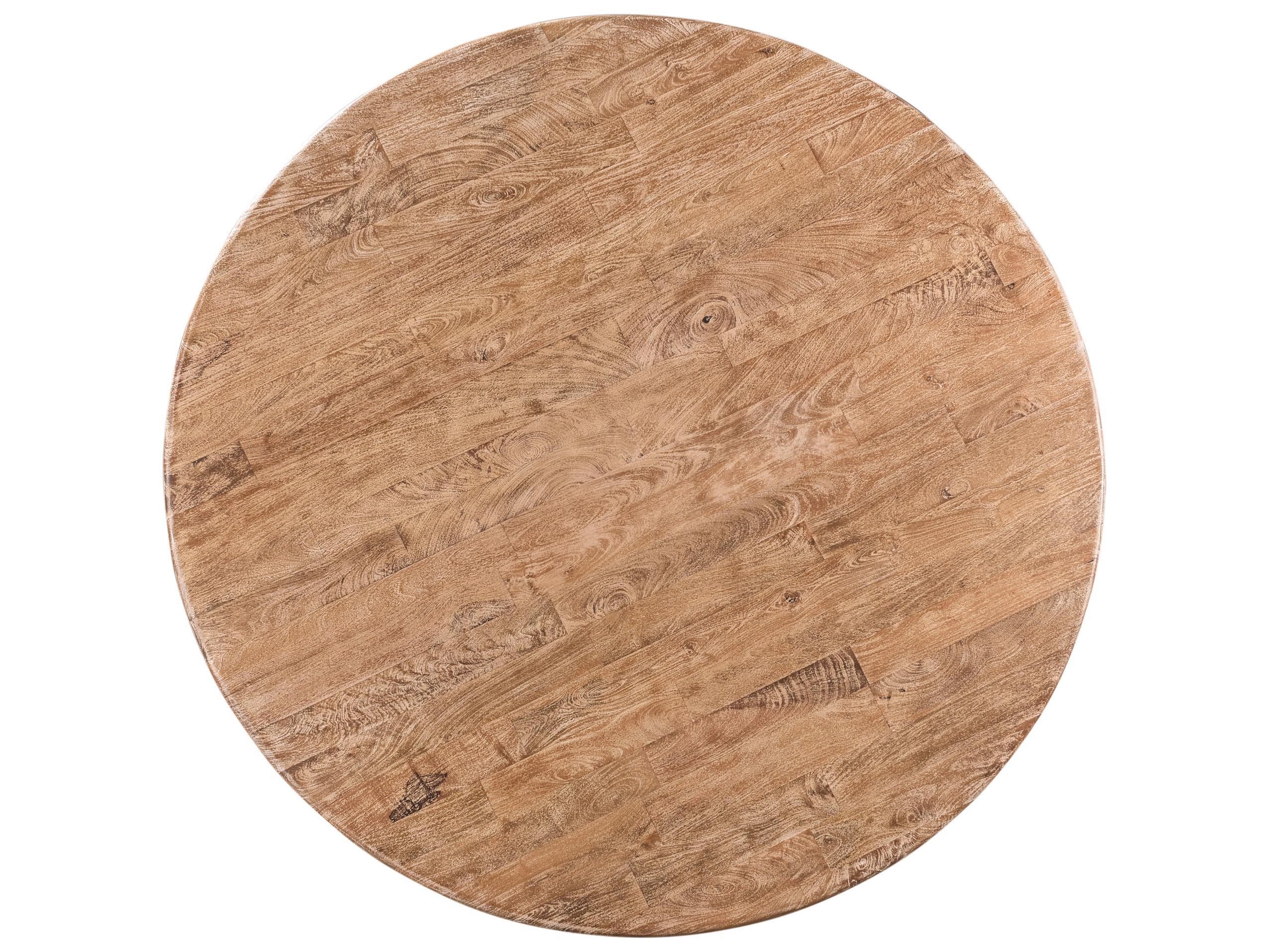 World Interiors Pengrove Round Wood Antique Oak Dining Table