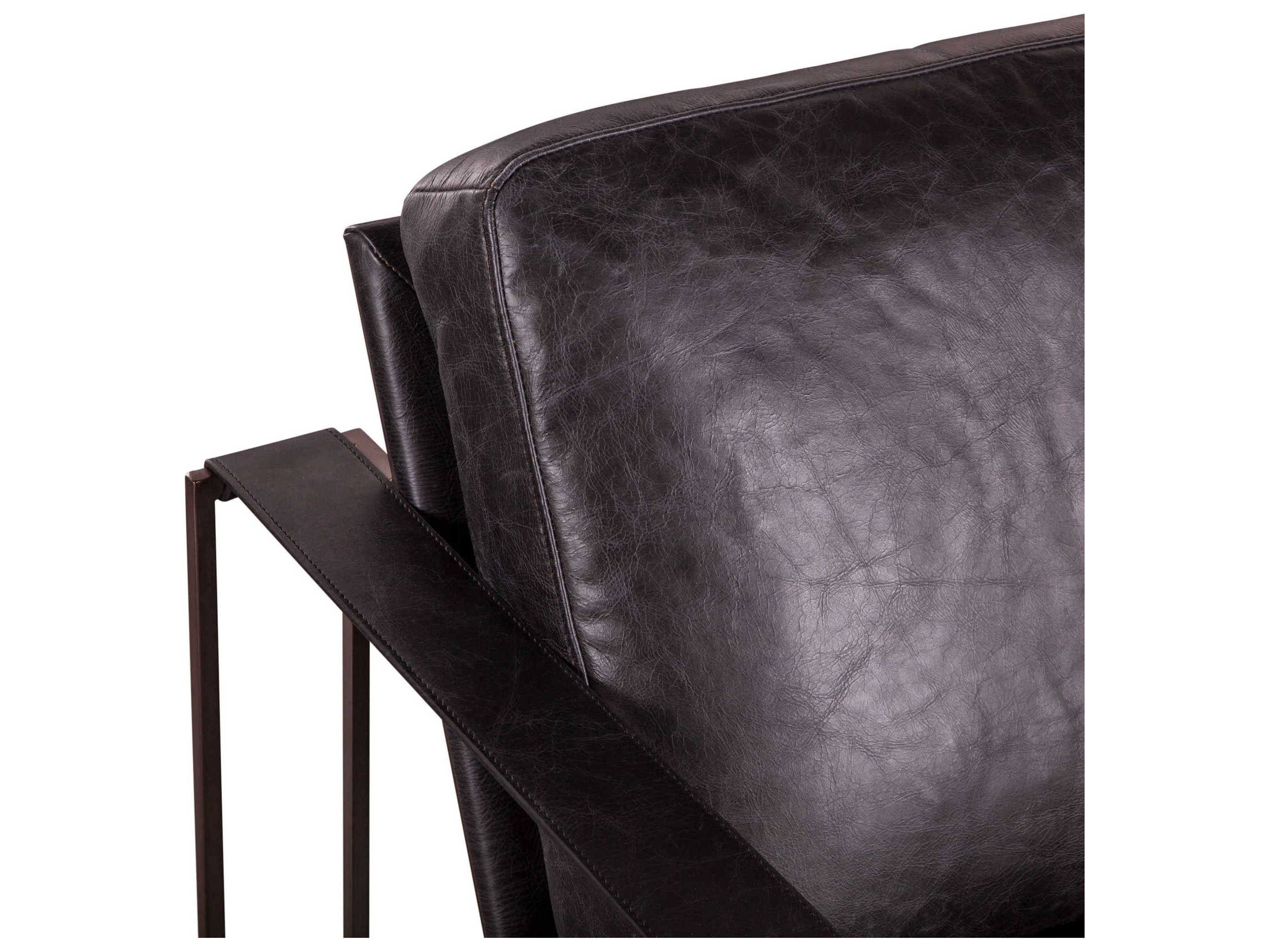 World Interiors Portlando Black Leather Accent Chair