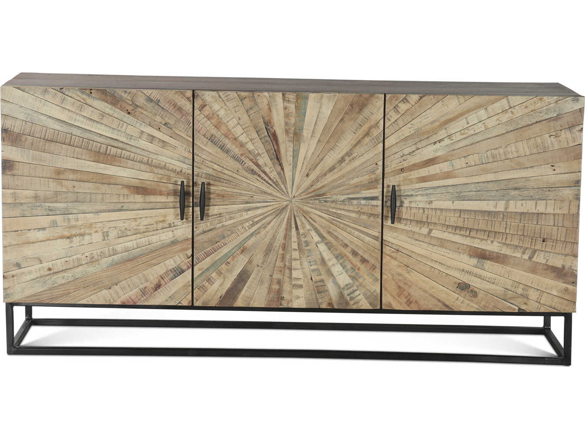 World Interiors Palm Desert Sunburst 63" Hardwood Natural Sideboard