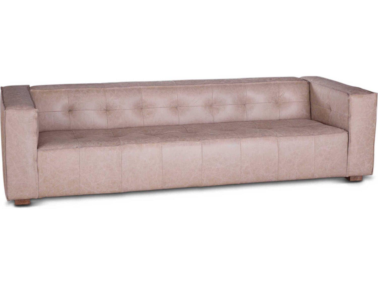 World Interiors Portia Italian Cream Beige Leather Sofa