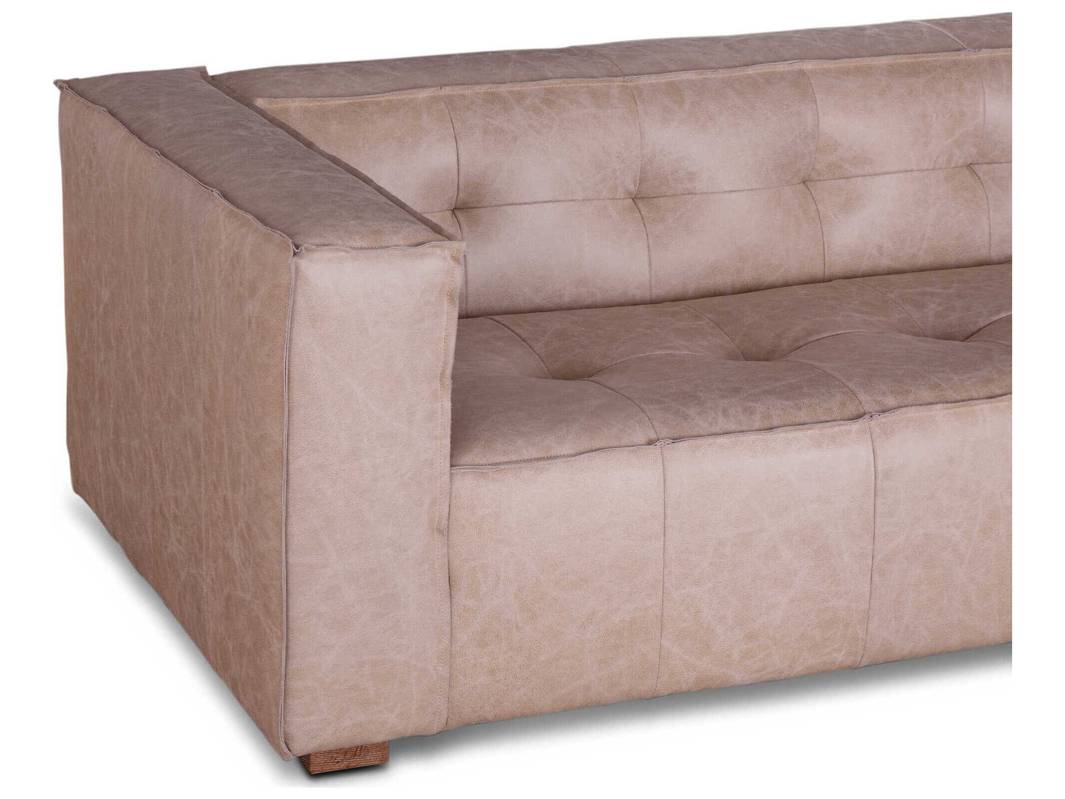World Interiors Portia Italian Cream Beige Leather Sofa