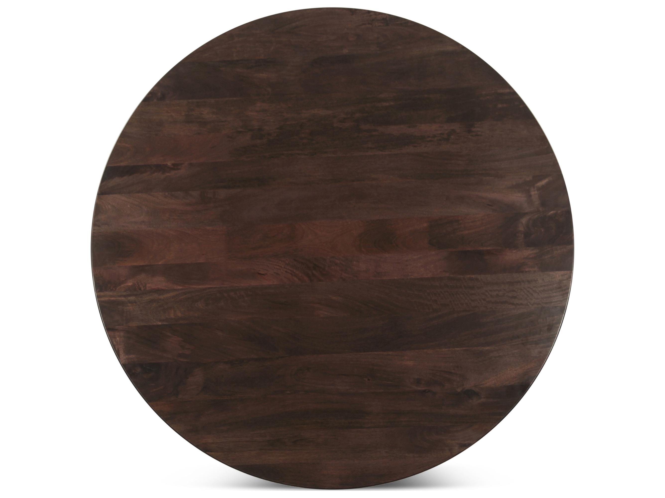 World Interiors Provence Round Wood Dark Walnut Dining Table