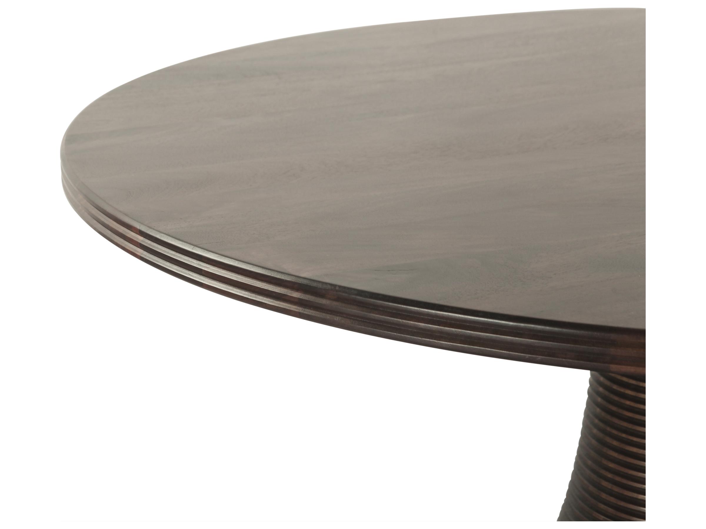 World Interiors Provence Round Wood Dark Walnut Dining Table