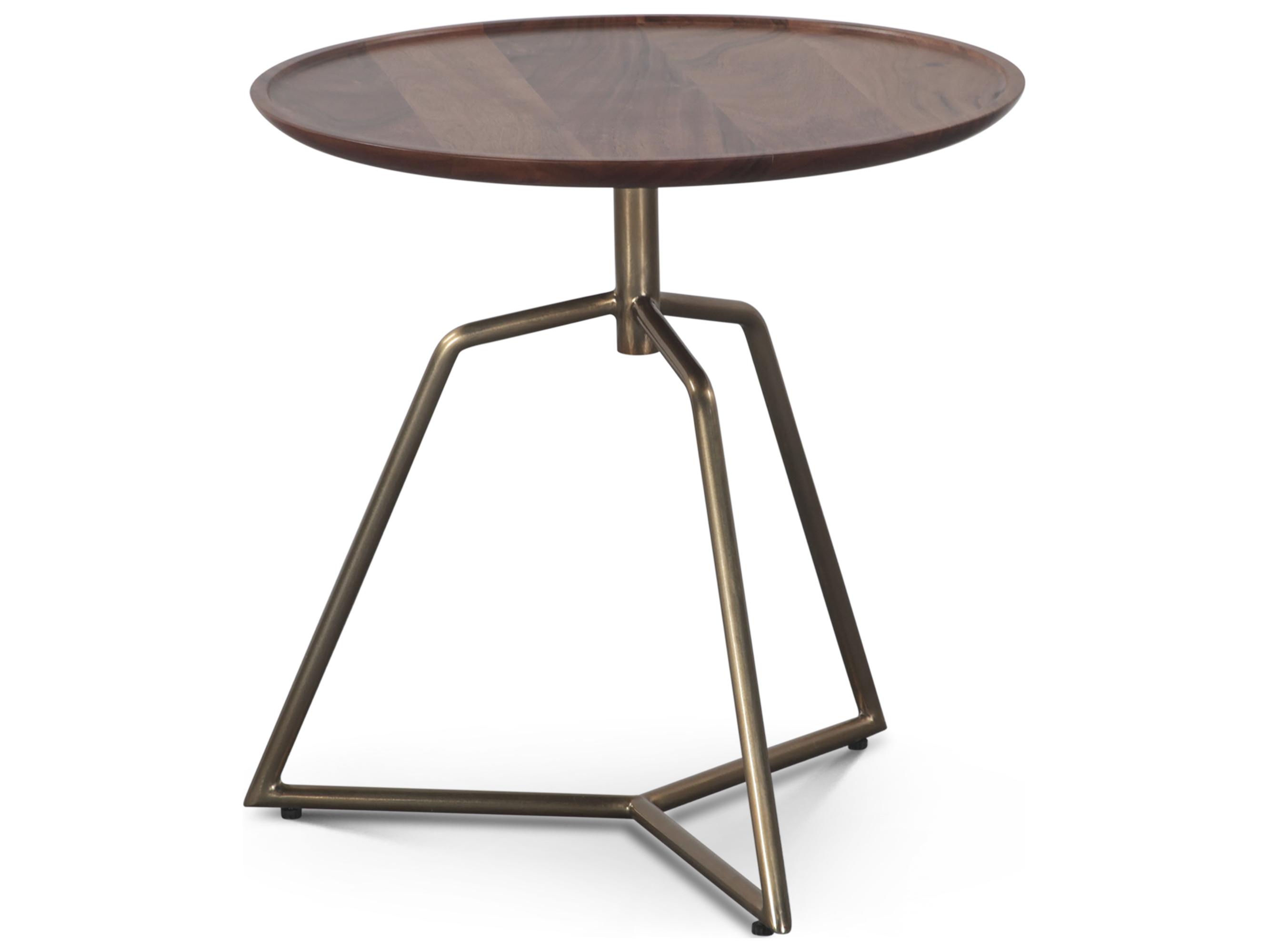 World Interiors Provence Round Wood Dark Walnut End Table