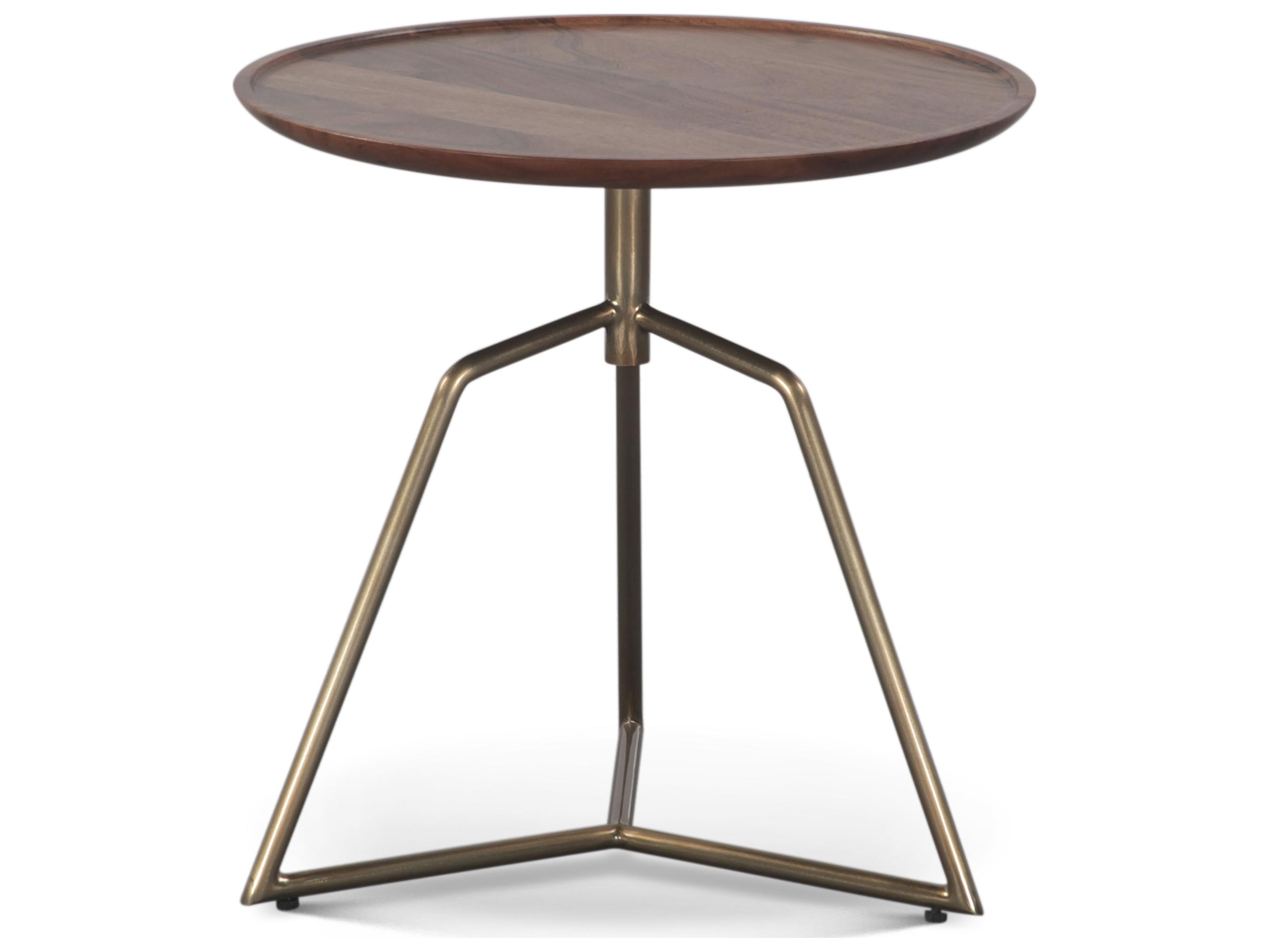 World Interiors Provence Round Wood Dark Walnut End Table
