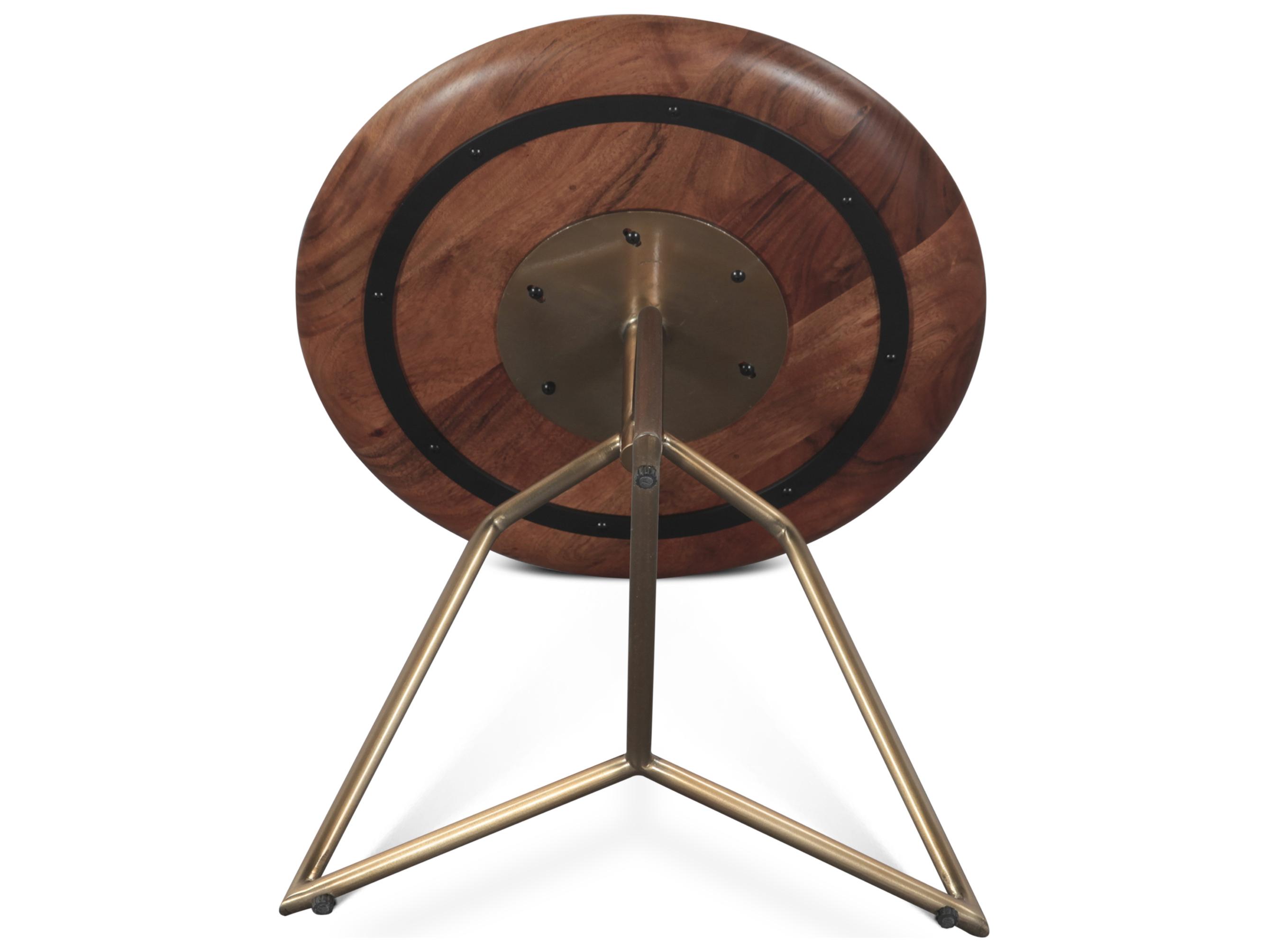 World Interiors Provence Round Wood Dark Walnut End Table