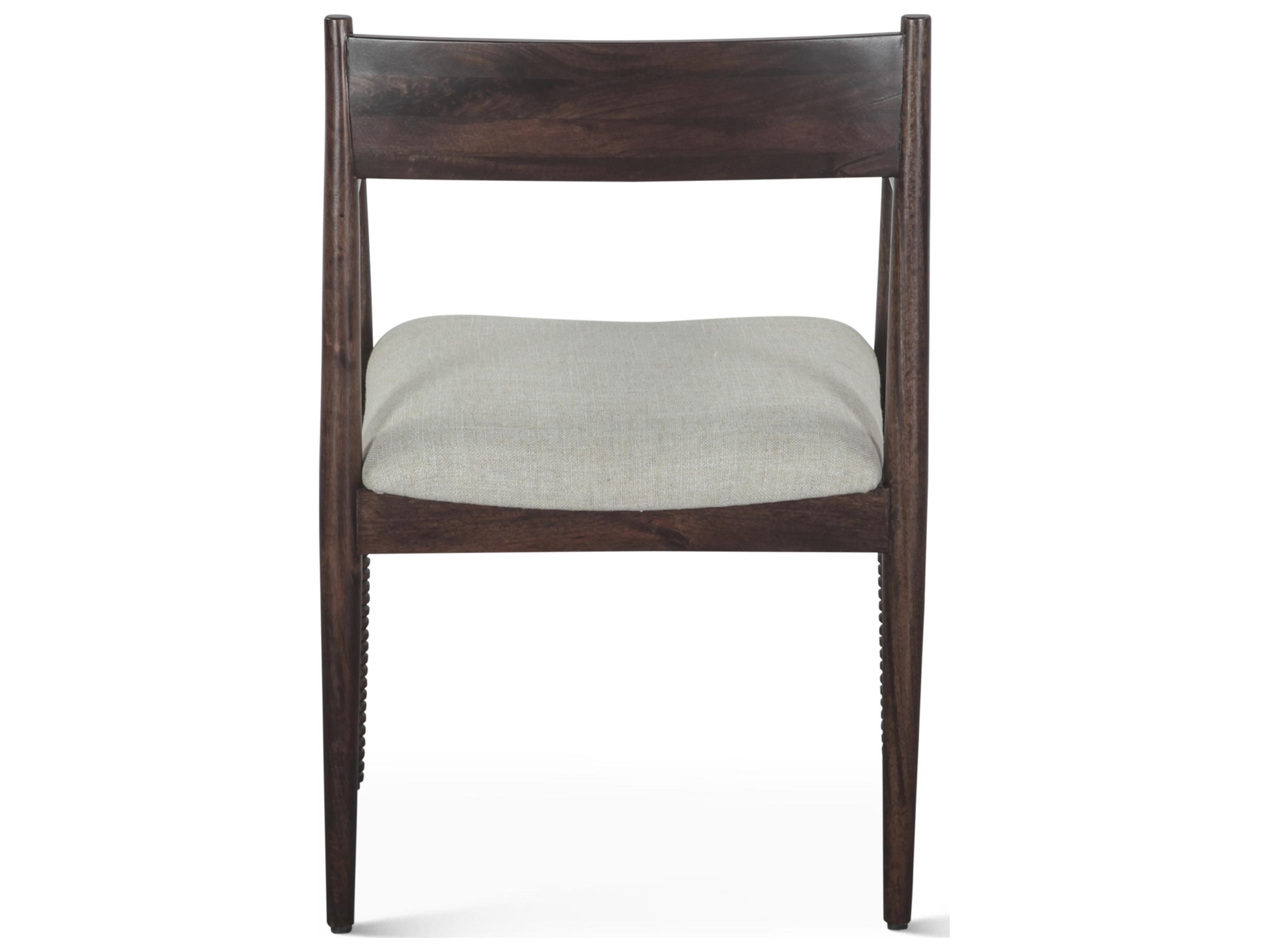 World Interiors Provence Mango Wood Brown Upholstered Arm Dining Chair