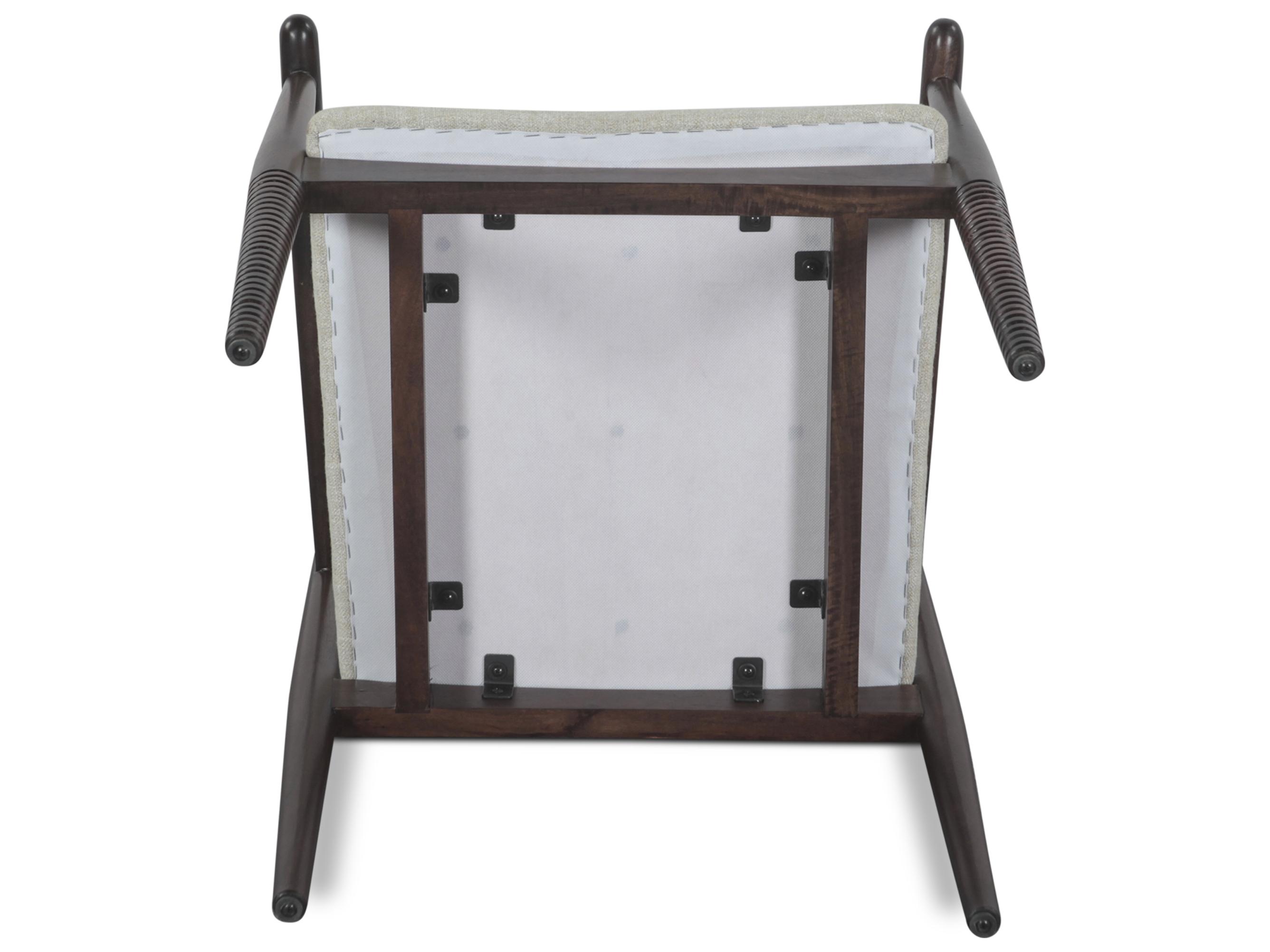 World Interiors Provence Mango Wood Brown Upholstered Arm Dining Chair