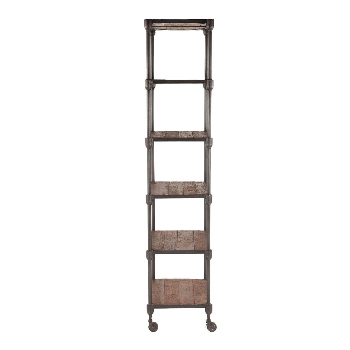 World Interiors Paxton Weathered Walnut, Gray Zinc Bookcase