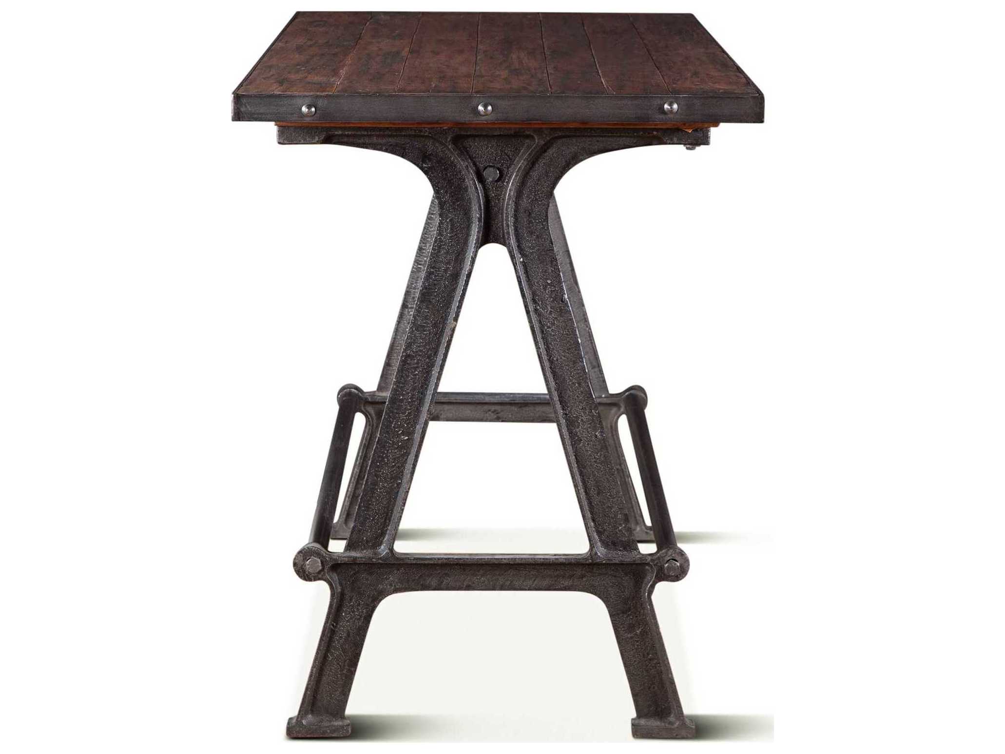 World Interiors Paxton Rectangular Wood Natural Gray Zinc Dining Table