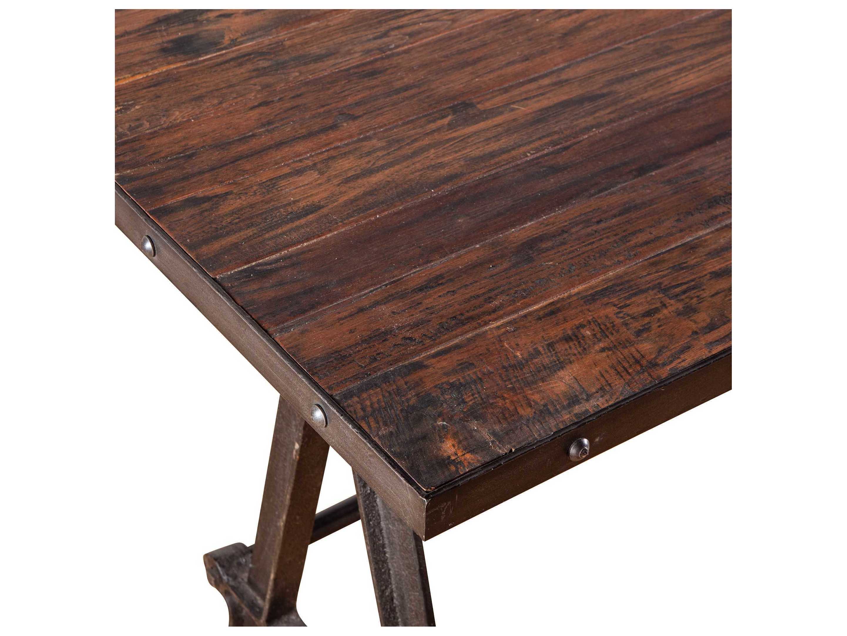 World Interiors Paxton Rectangular Wood Natural Gray Zinc Dining Table