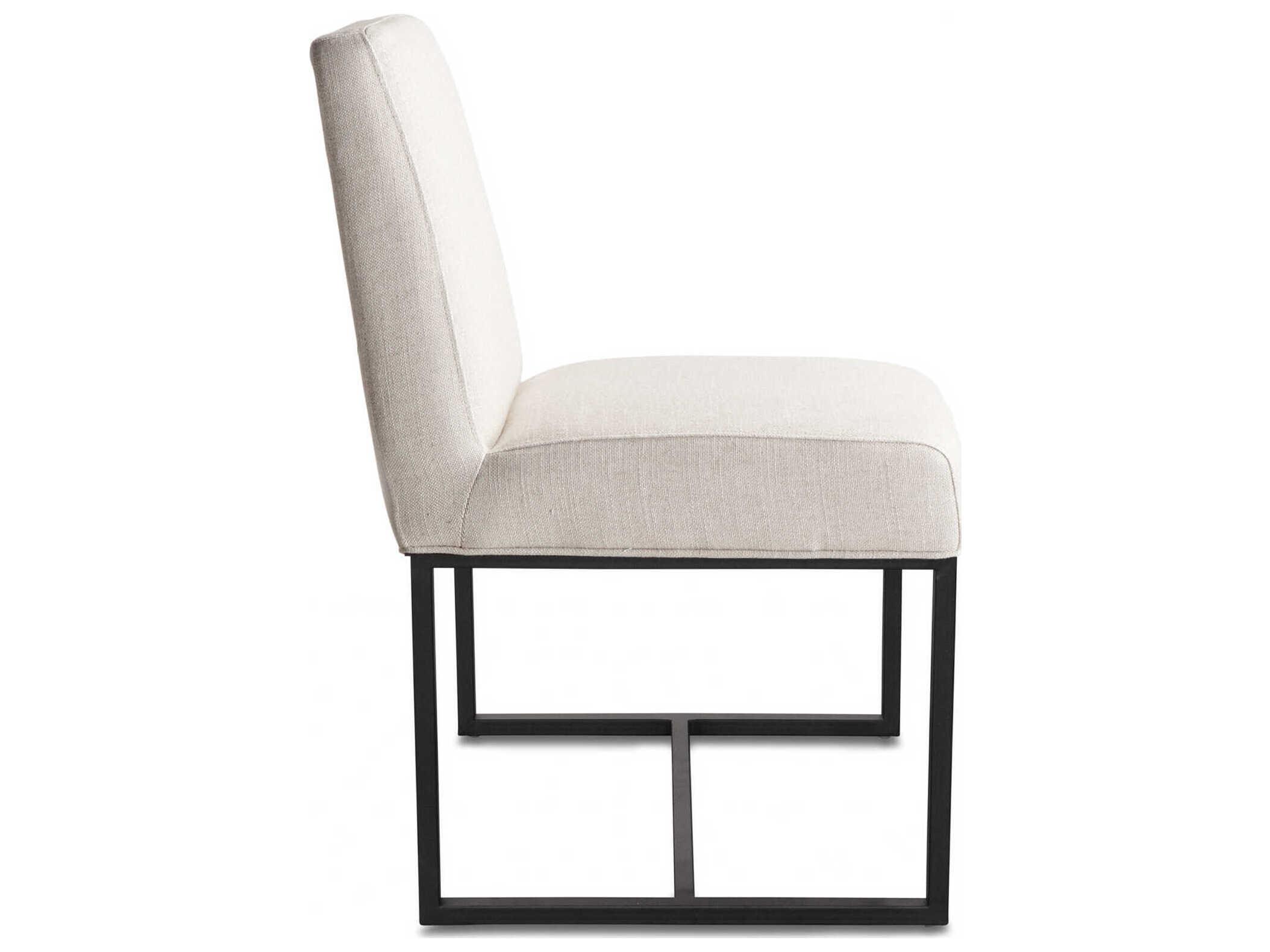 World Interiors Rebel Birch Wood White Upholstered Armless Dining Chair