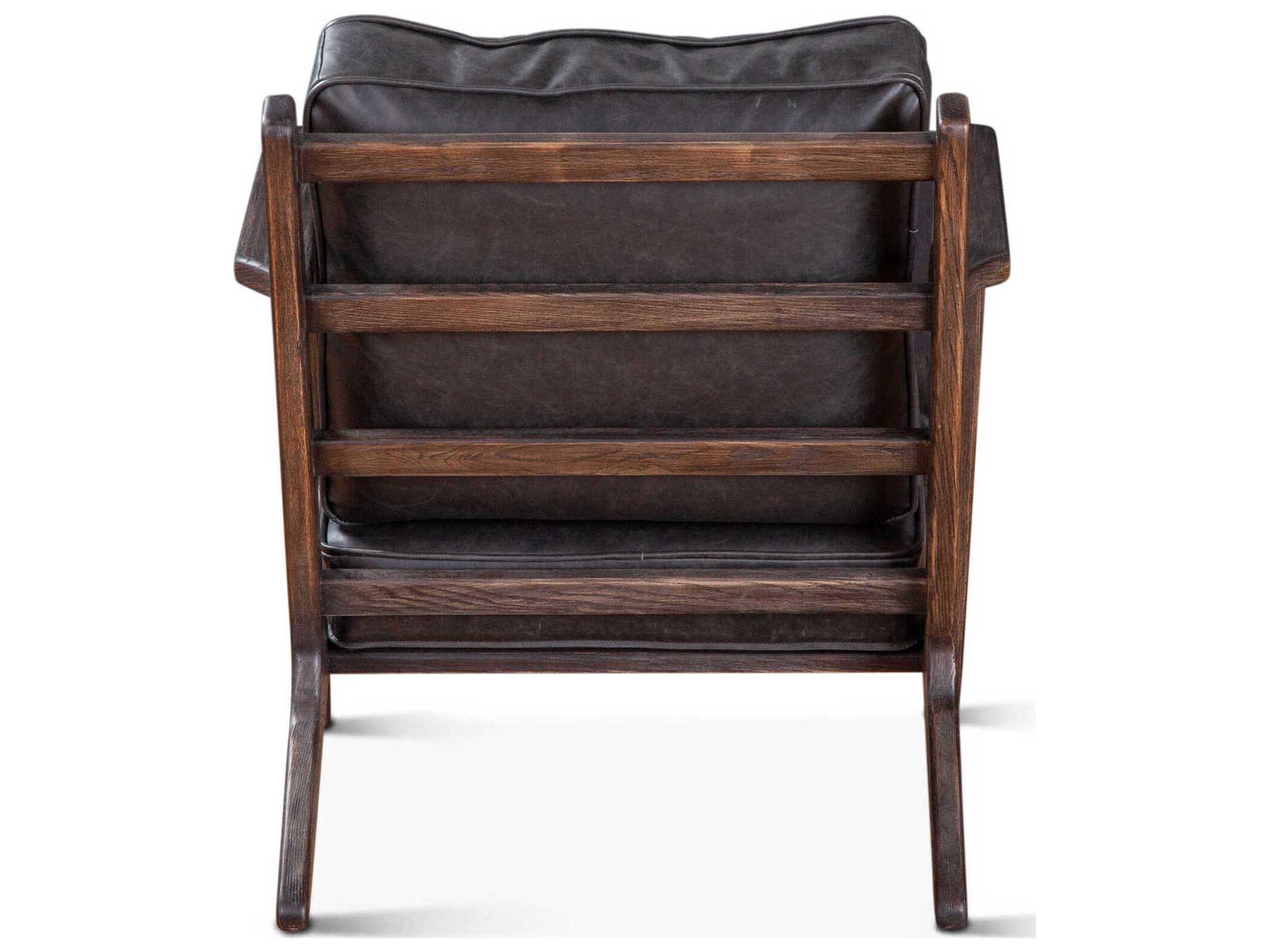 World Interiors Robert Black Leather Accent Chair