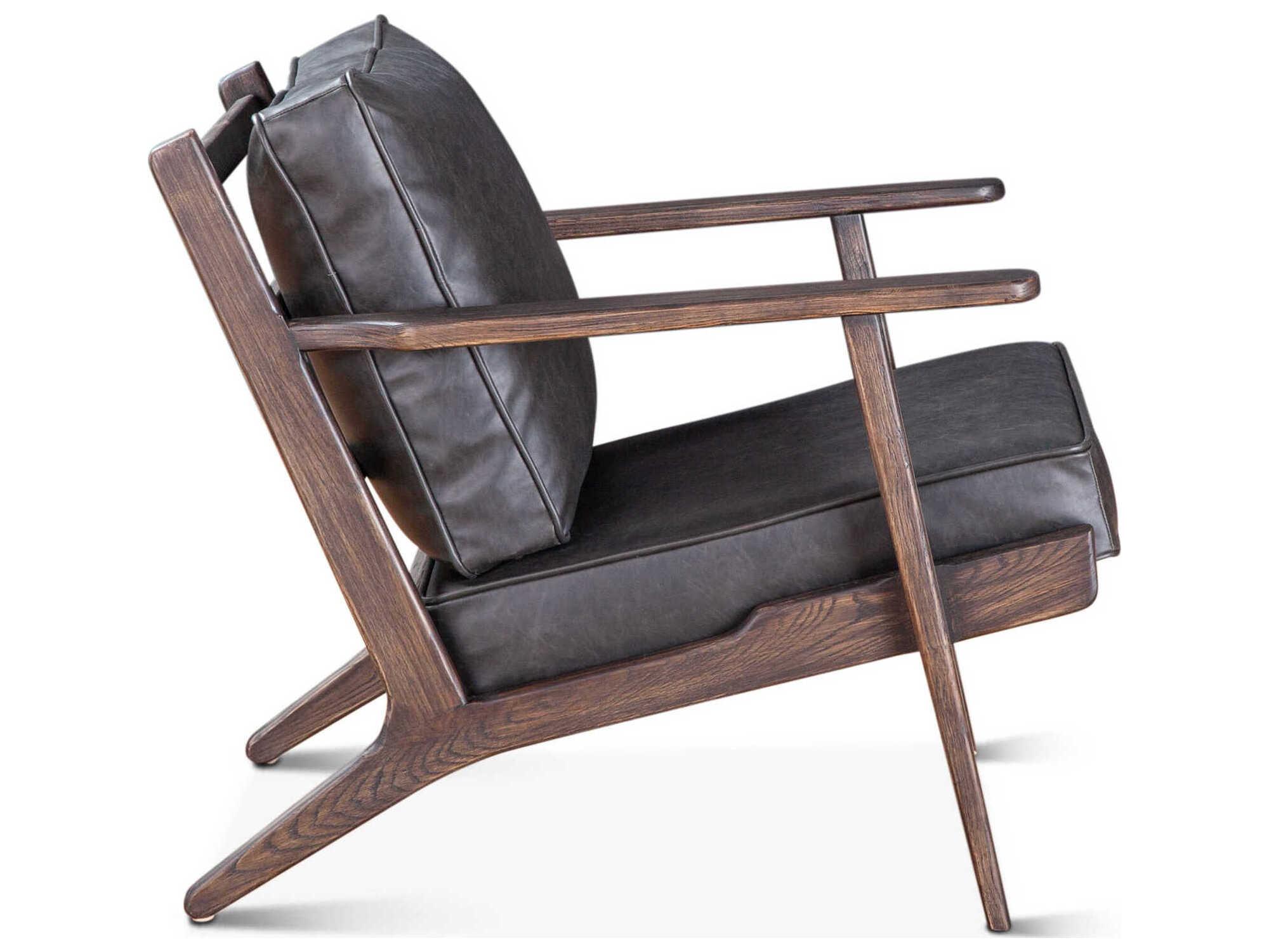 World Interiors Robert Black Leather Accent Chair