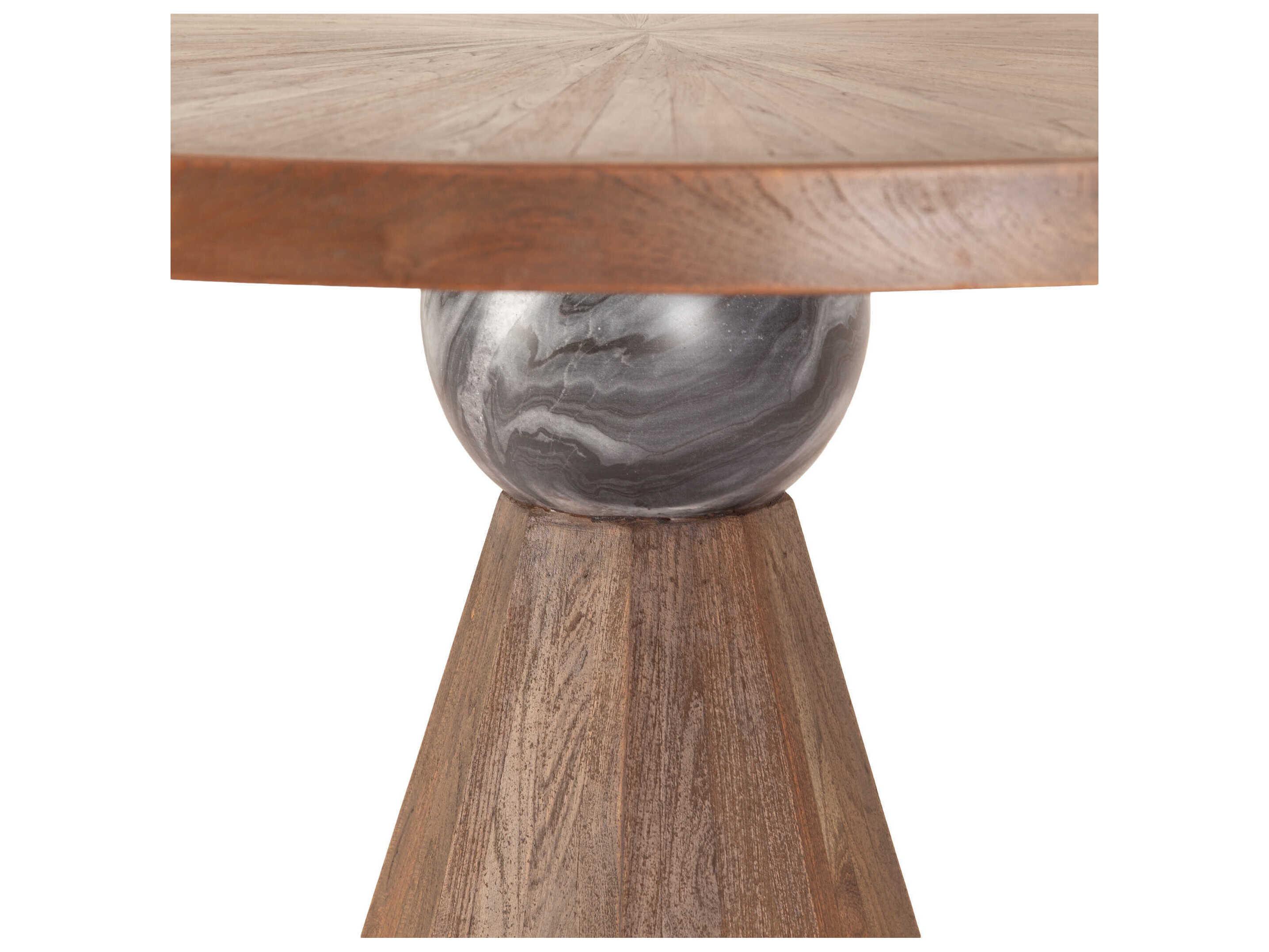 World Interiors Rustic Revival Round Wood Dining Table