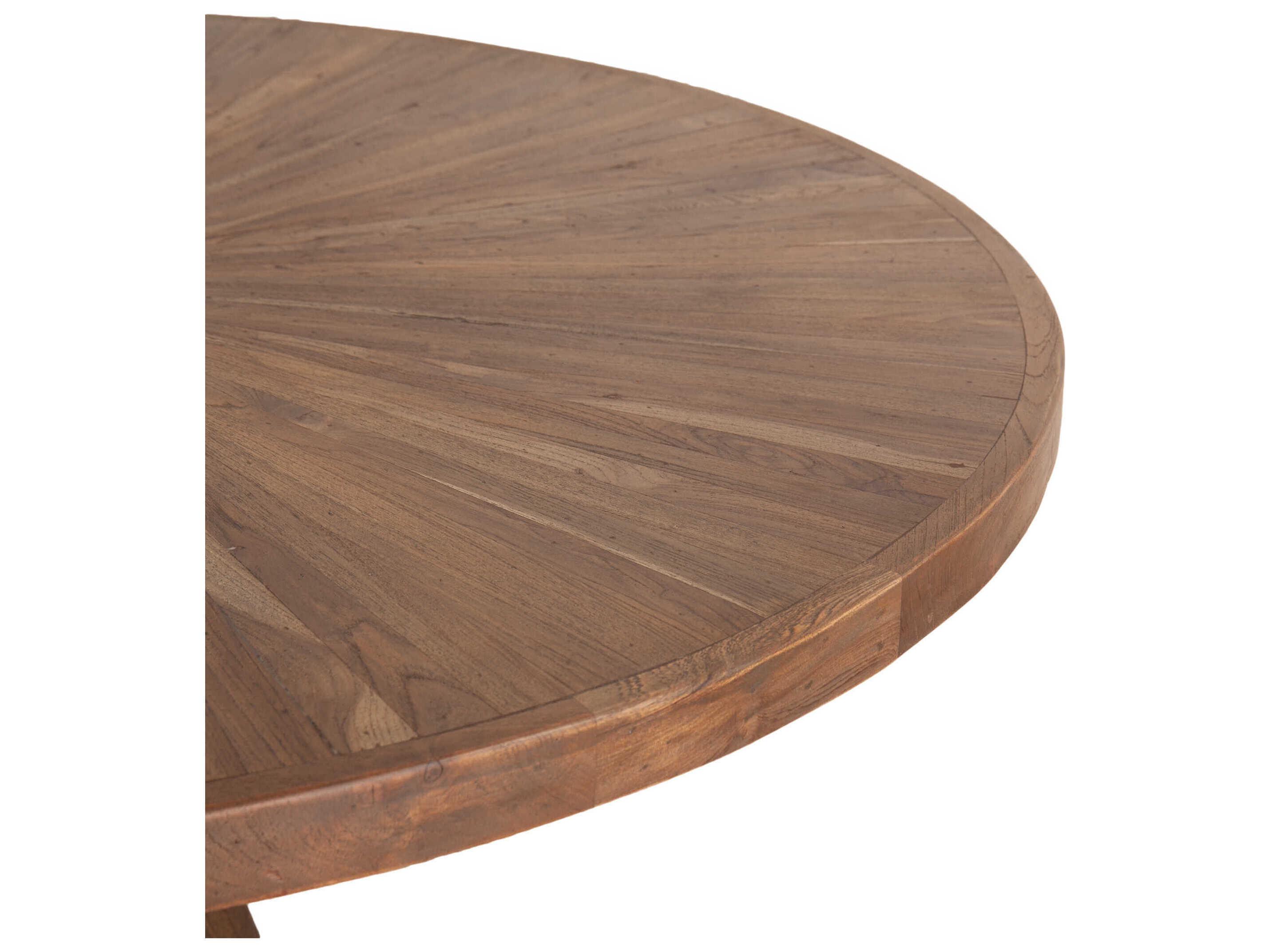 World Interiors Rustic Revival Round Wood Dining Table