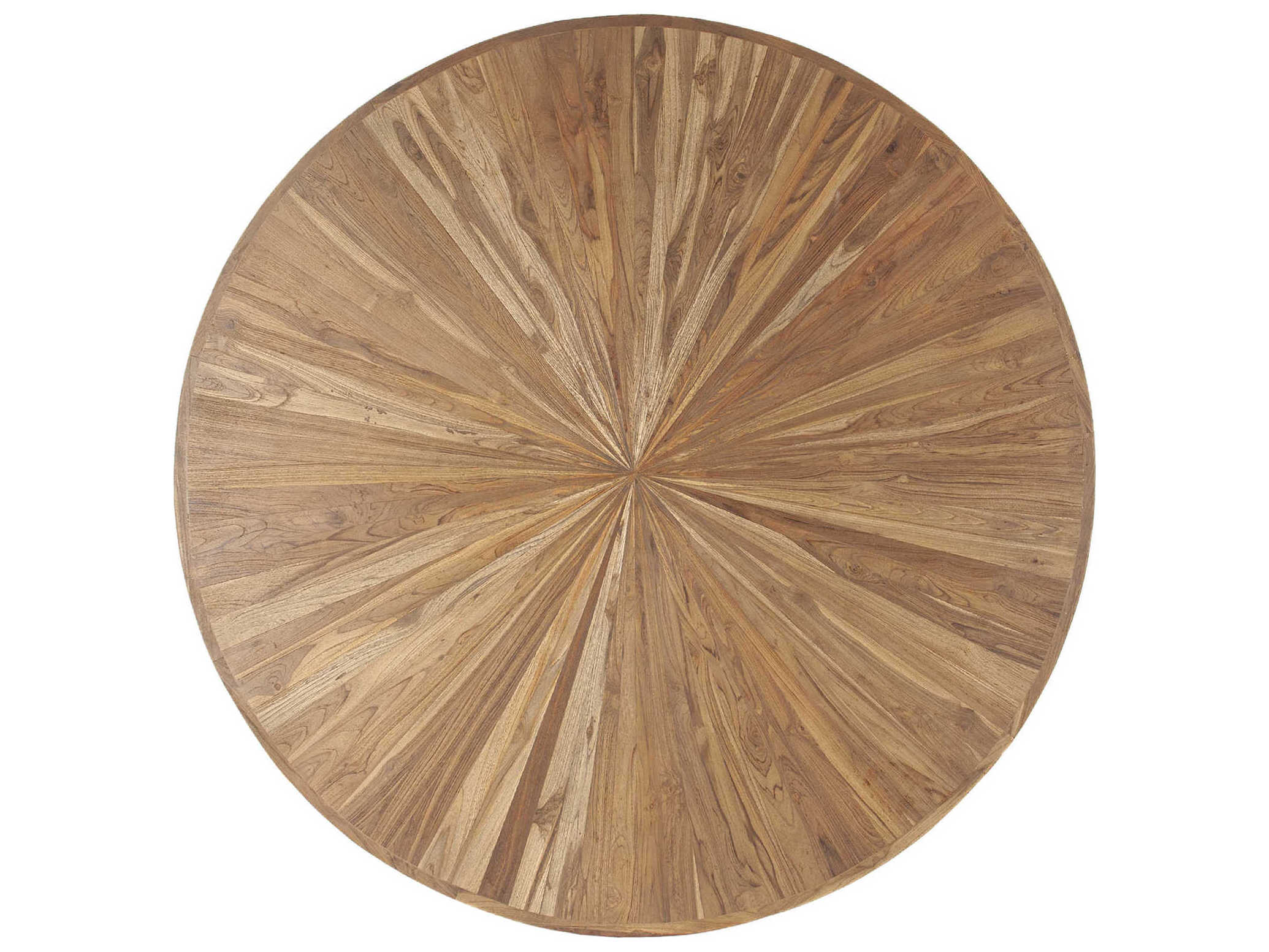 World Interiors Rustic Revival Round Wood Natural Black Dining Table