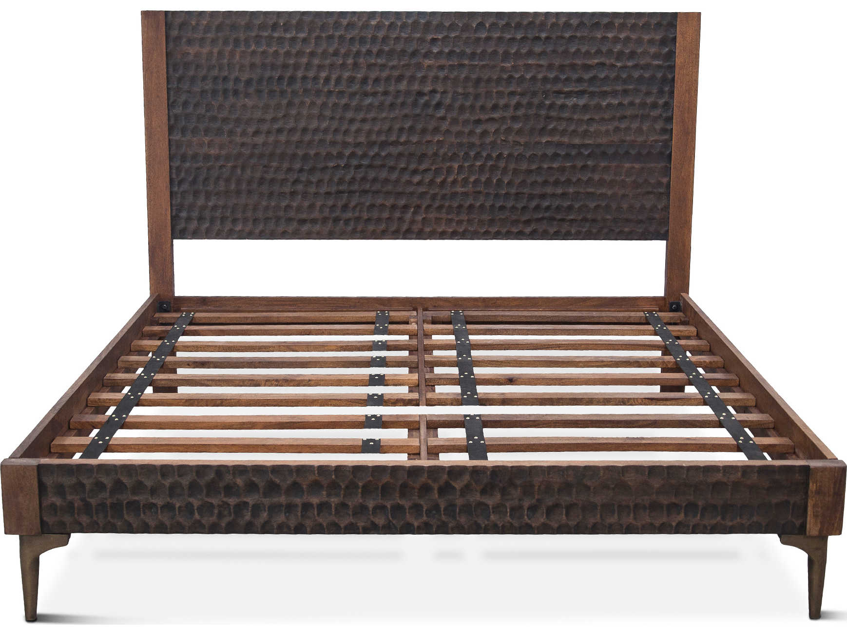 World Interiors Vallarta Two Tone Bronze Brown Mango Wood King Platform Bed