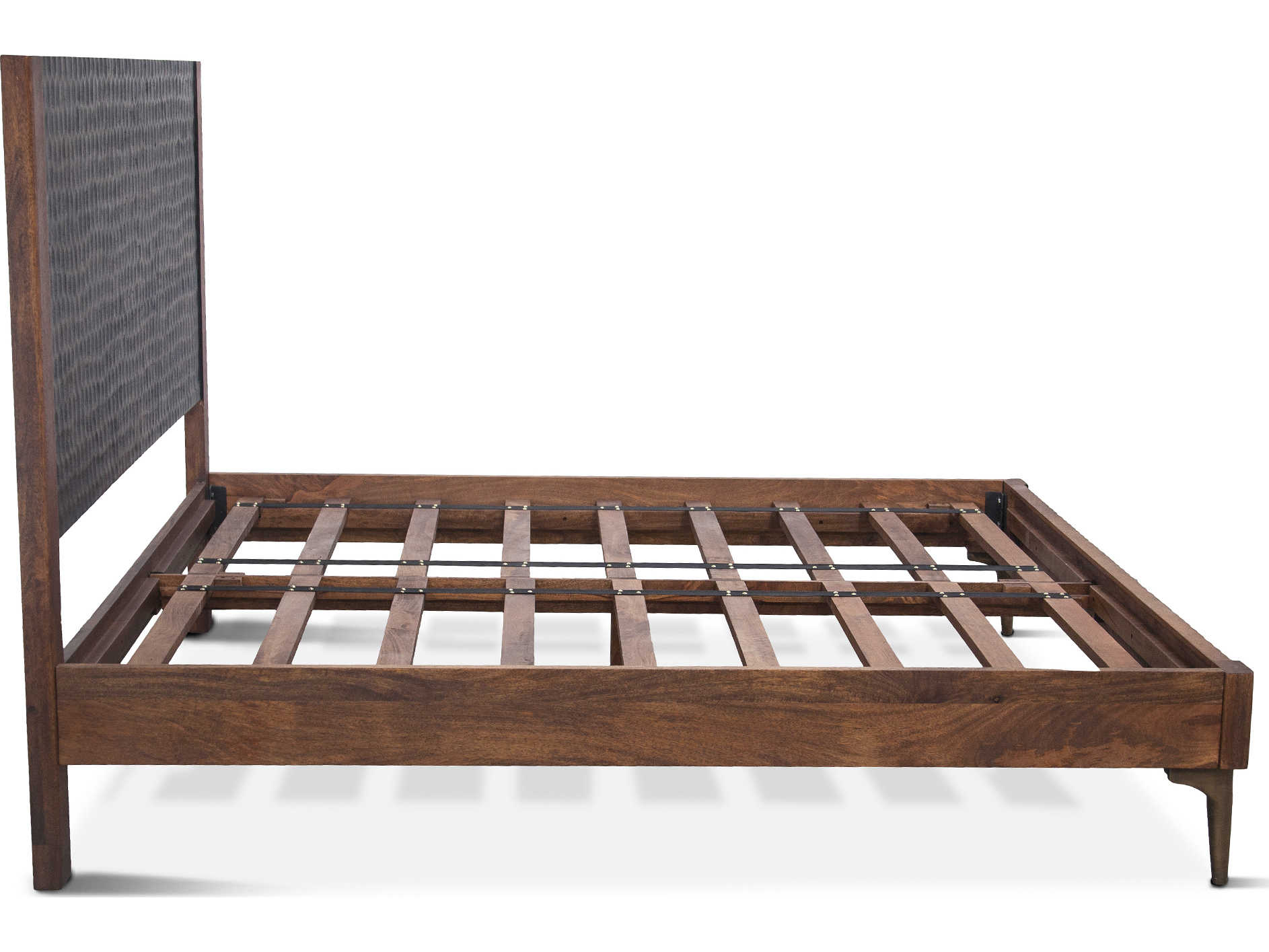 World Interiors Vallarta Two Tone Bronze Brown Mango Wood King Platform Bed