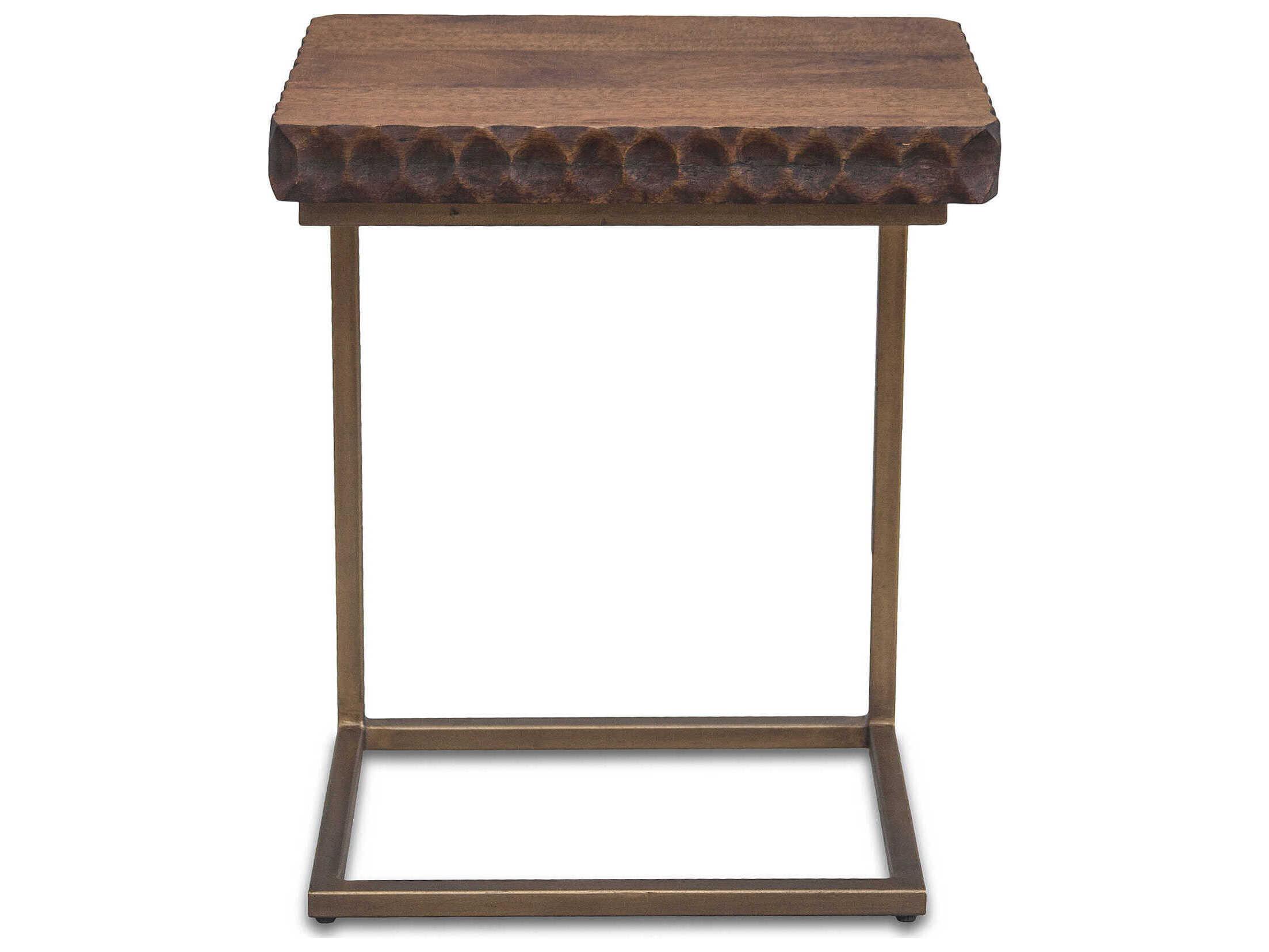 World Interiors Vallarta Rectangular Wood Two Tone Bronze End Table