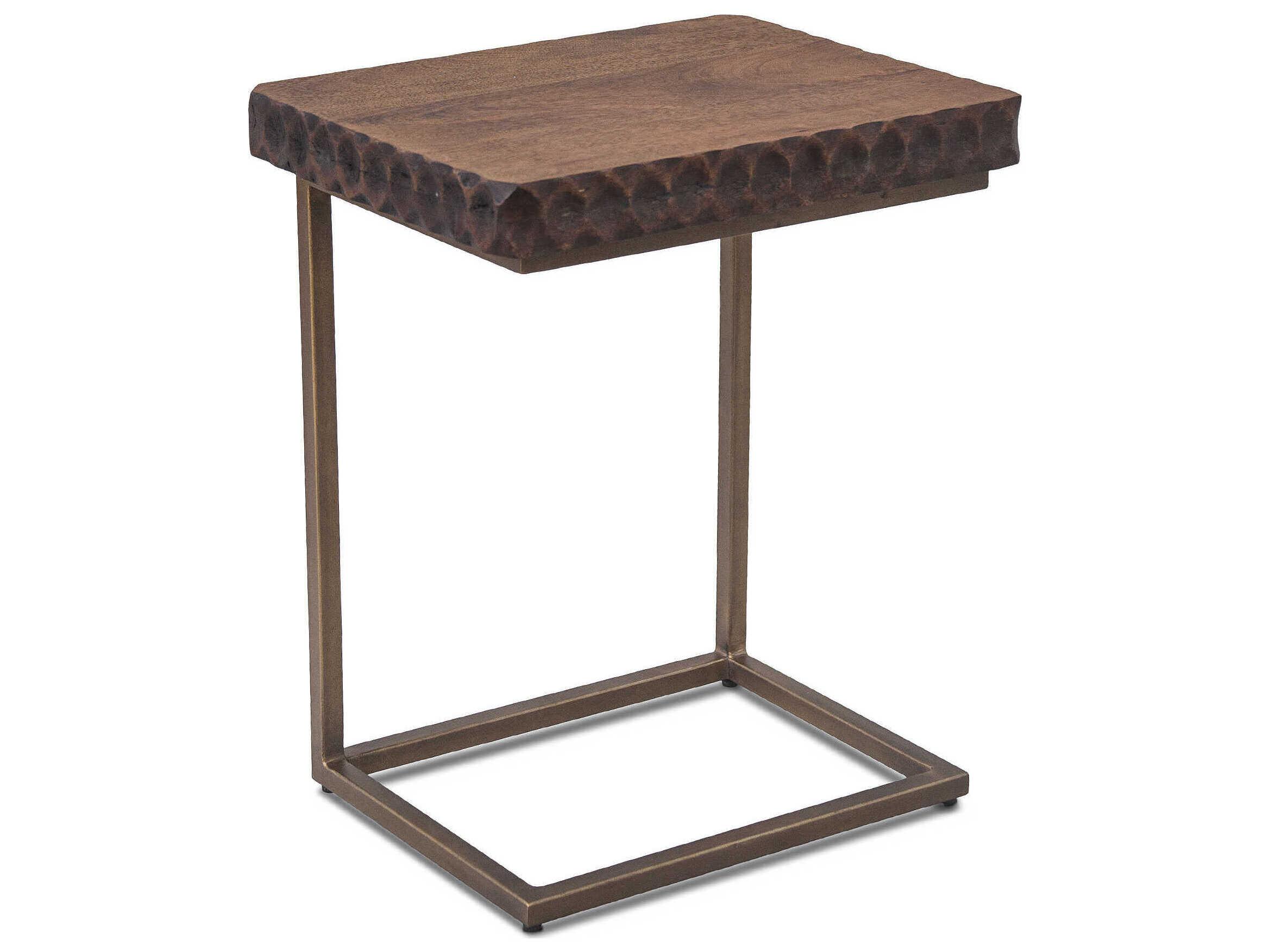 World Interiors Vallarta Rectangular Wood Two Tone Bronze End Table