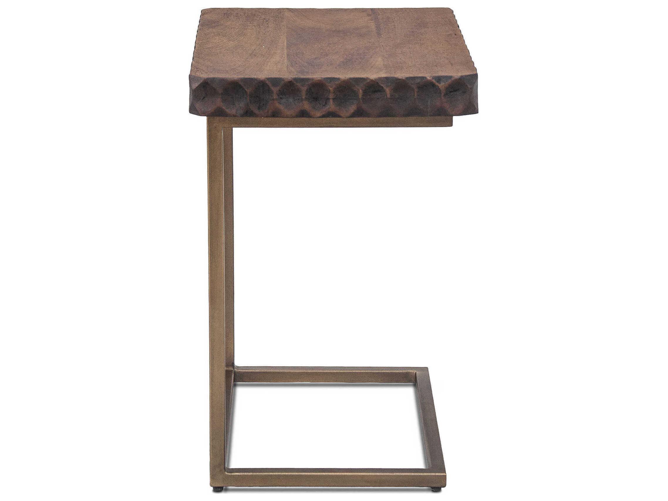World Interiors Vallarta Rectangular Wood Two Tone Bronze End Table
