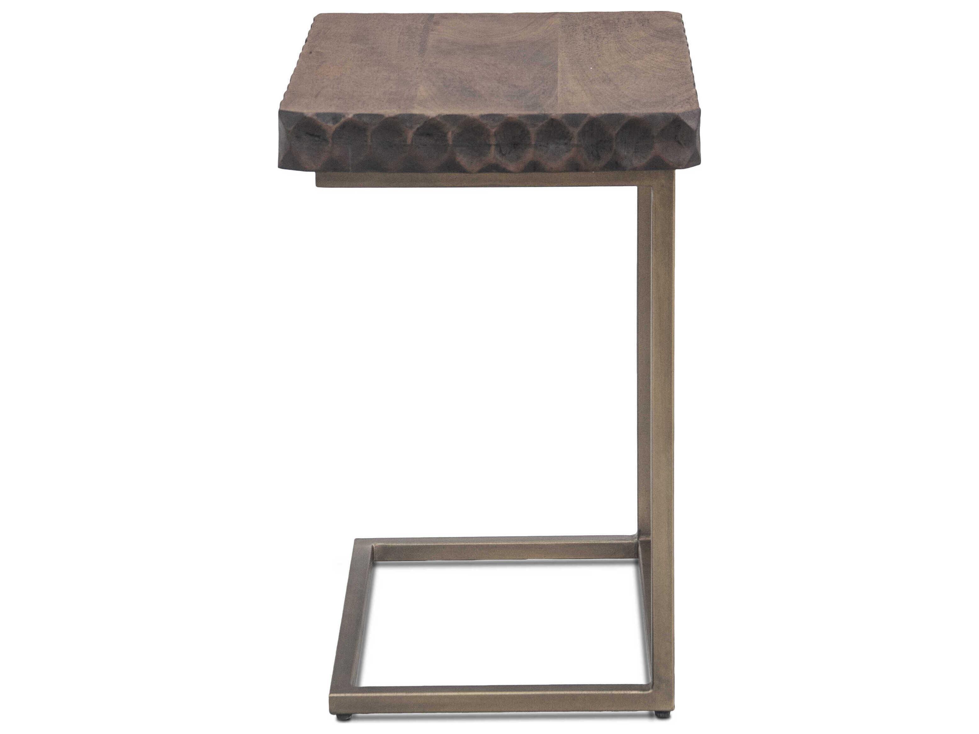 World Interiors Vallarta Rectangular Wood Two Tone Bronze End Table