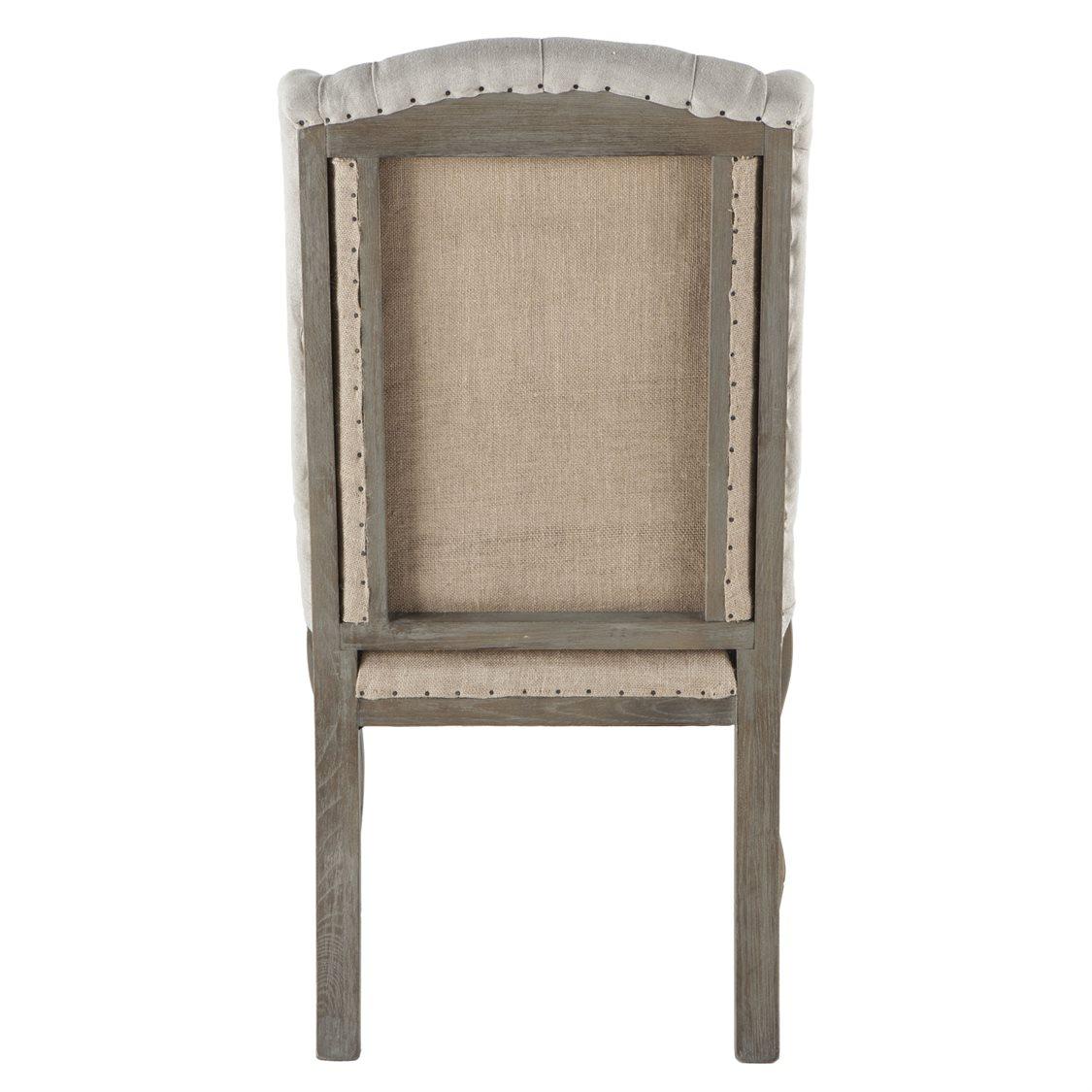 World Interiors Portia Tufted Oak Wood Upholstered Side Dining Chair