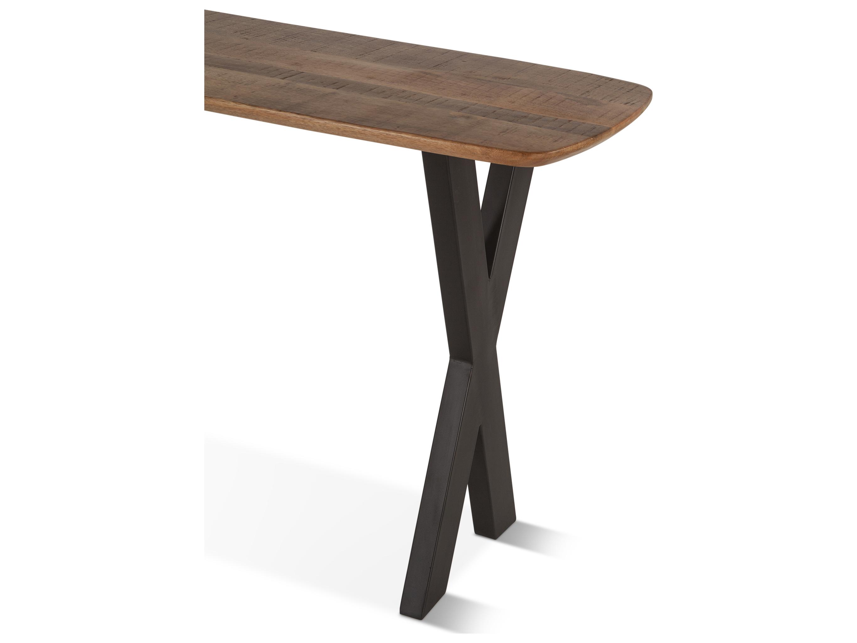World Interiors Santa Margherita Rectangular Wood Matte Black Console Table