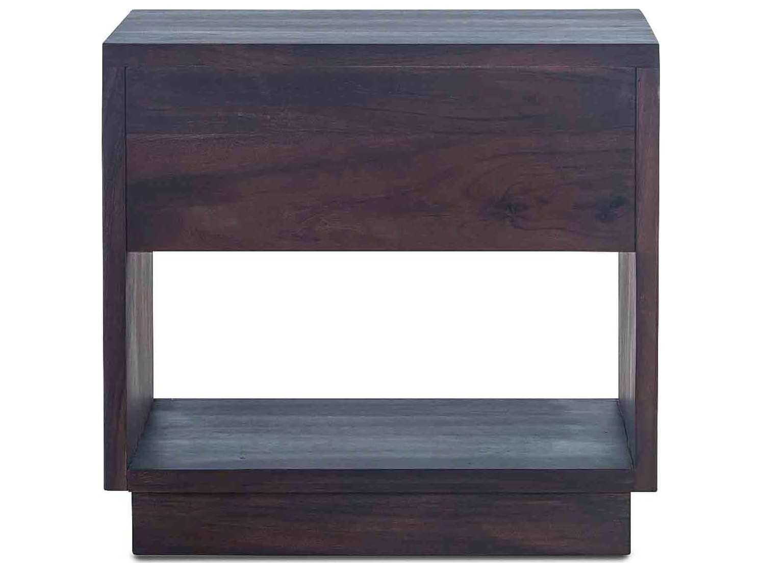 World Interiors Palermo 1-Drawer Brown Acacia Wood Chest Nightstand