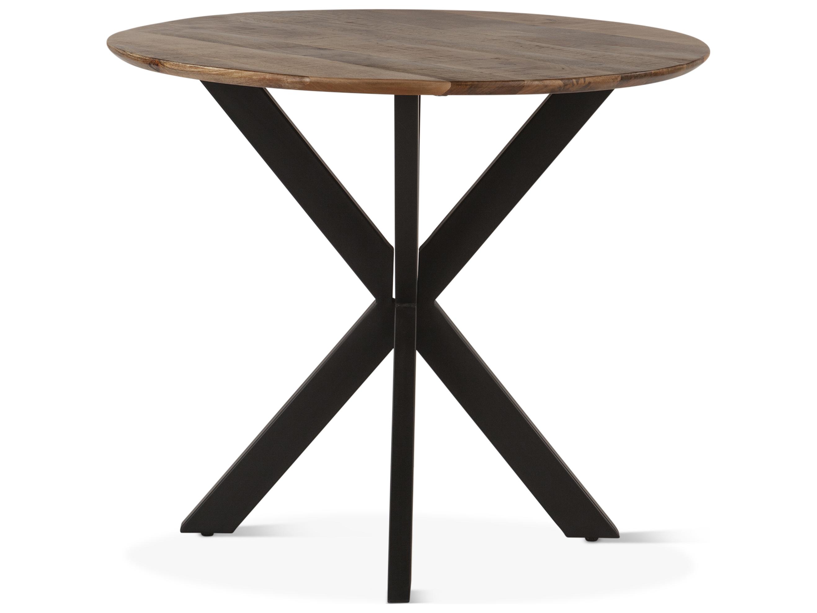 World Interiors Santa Margherita Round Wood Matte Black Dining Table