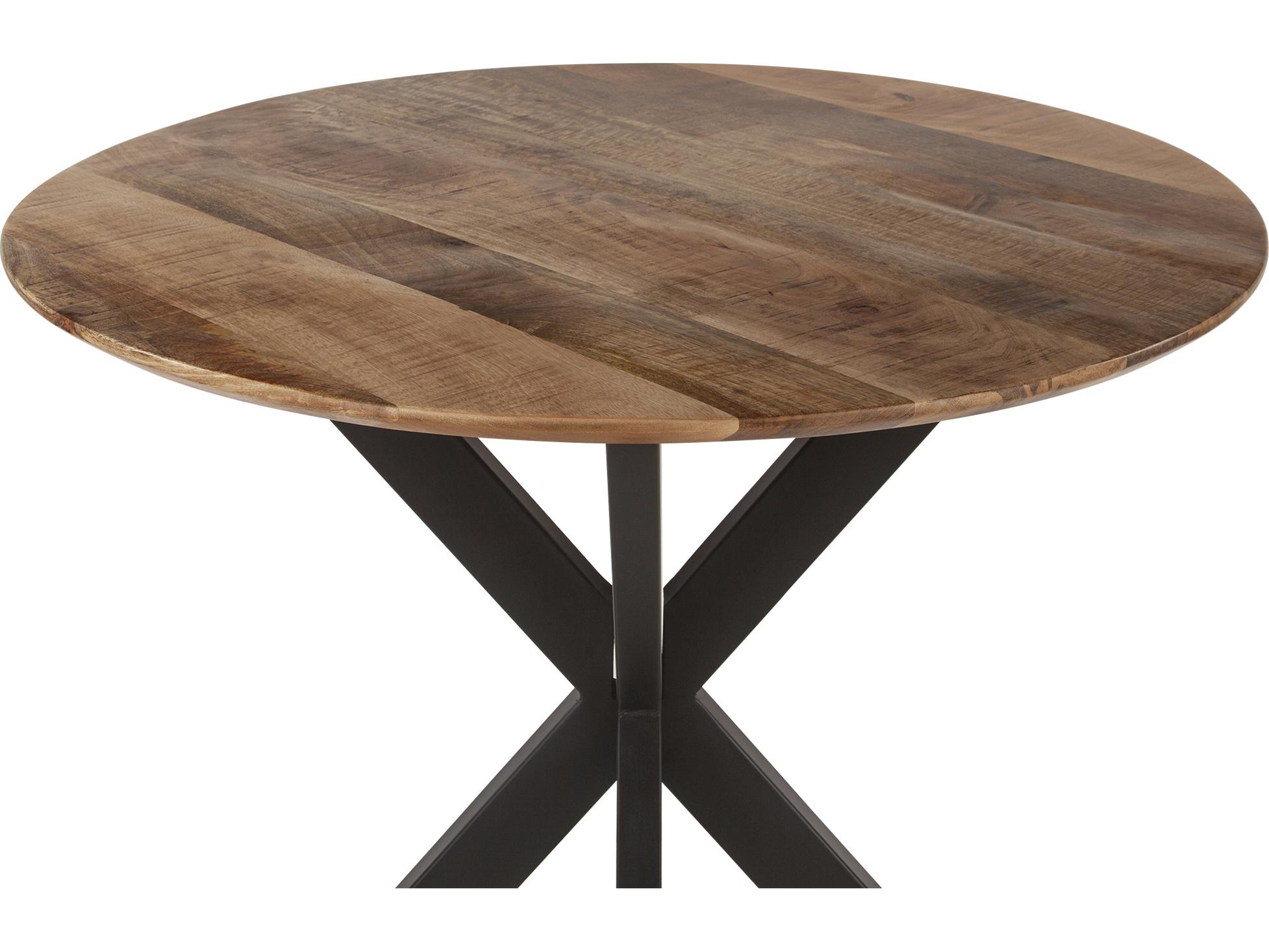 World Interiors Santa Margherita Round Wood Matte Black Dining Table