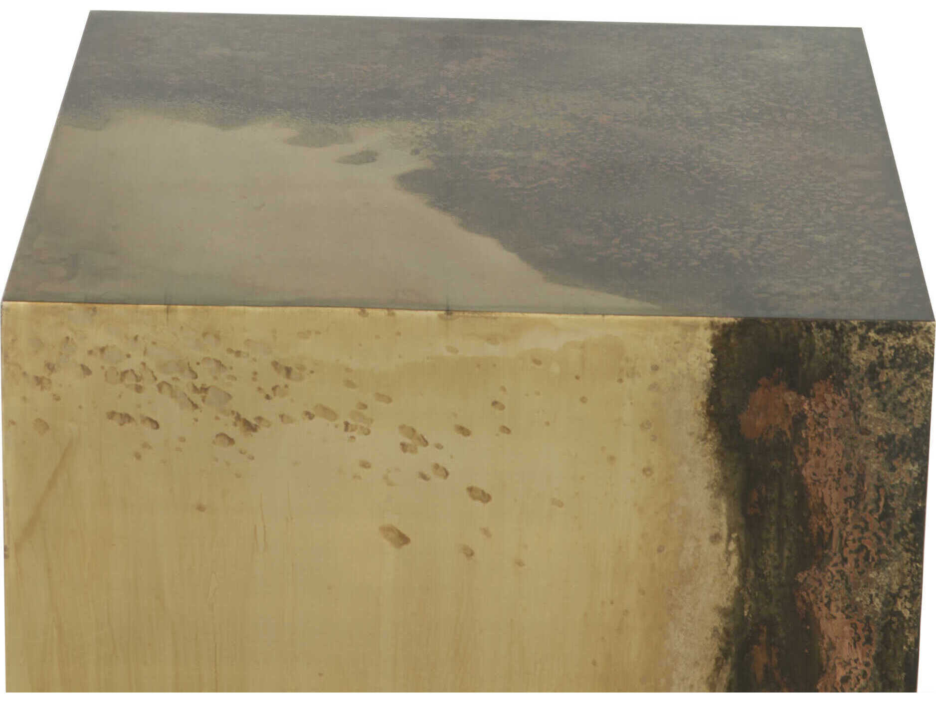 World Interiors St. George Square Metal Oxidized Black End Table