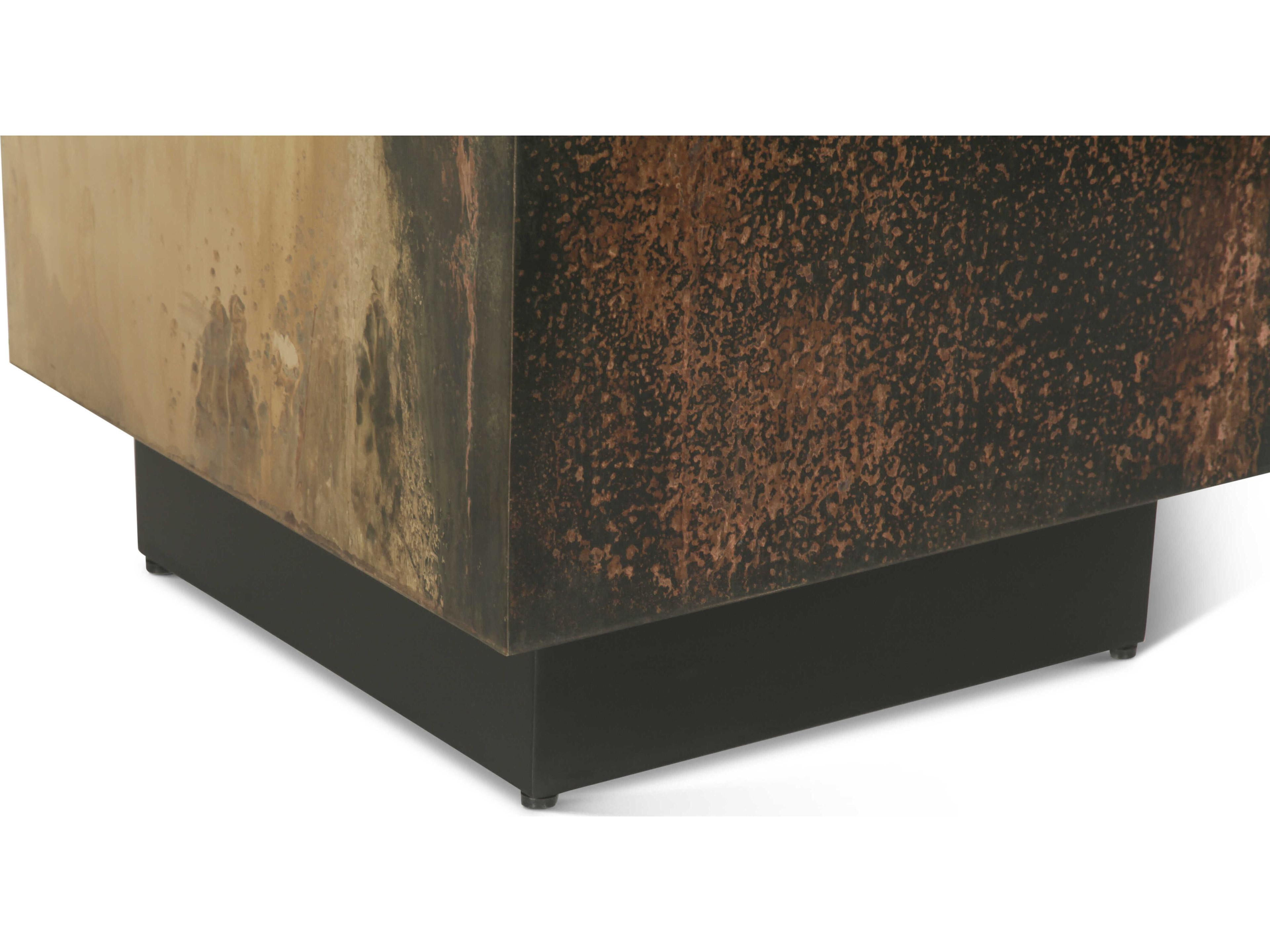 World Interiors St. George Square Metal Oxidized Black End Table