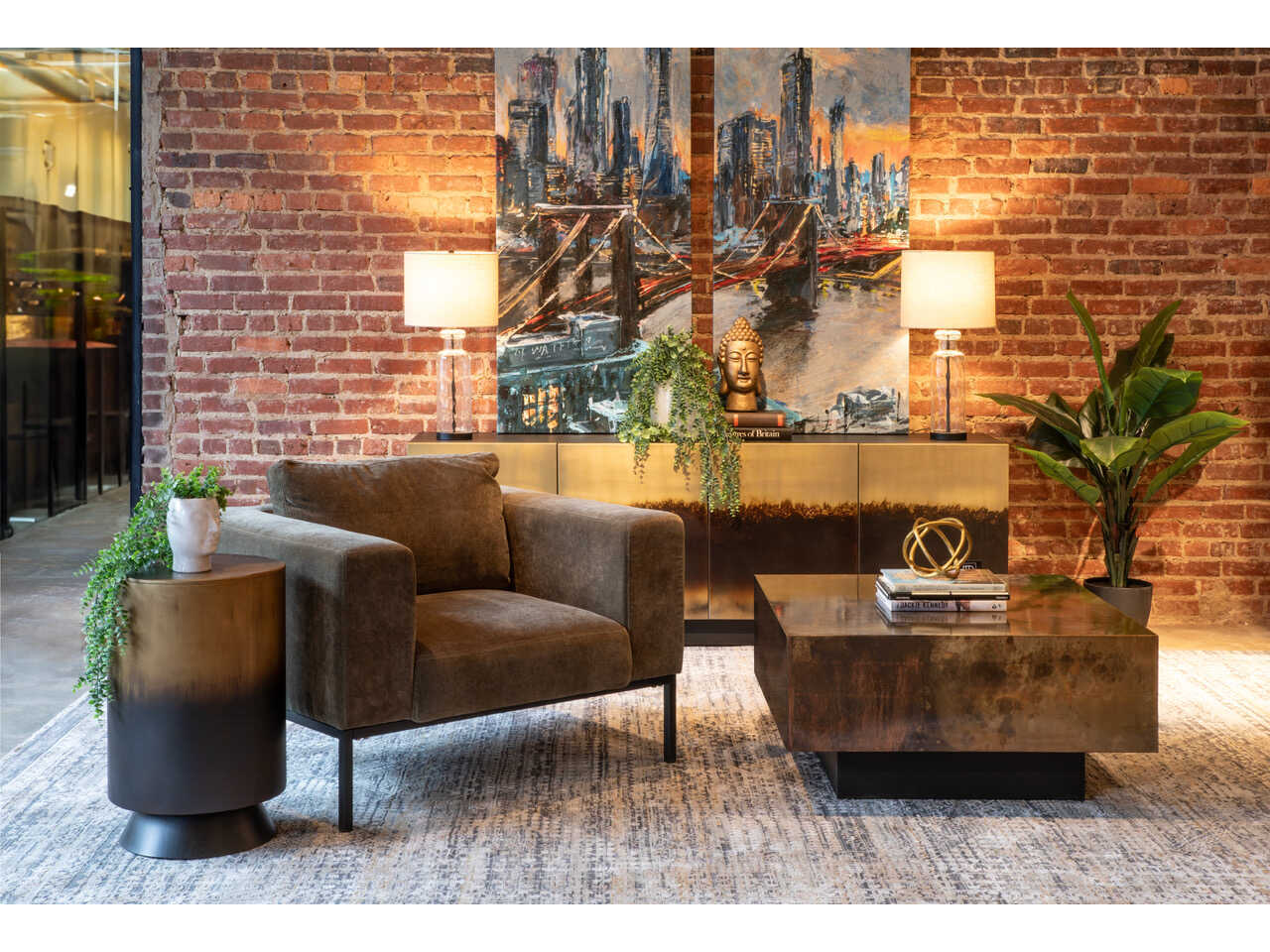 World Interiors St. George Round Metal End Table