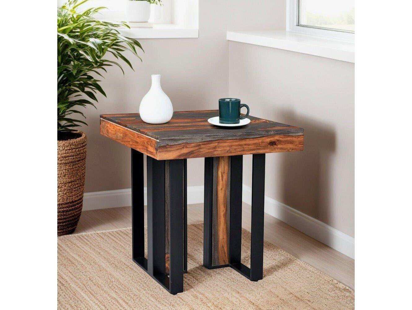World Interiors Summit Square Wood End Table