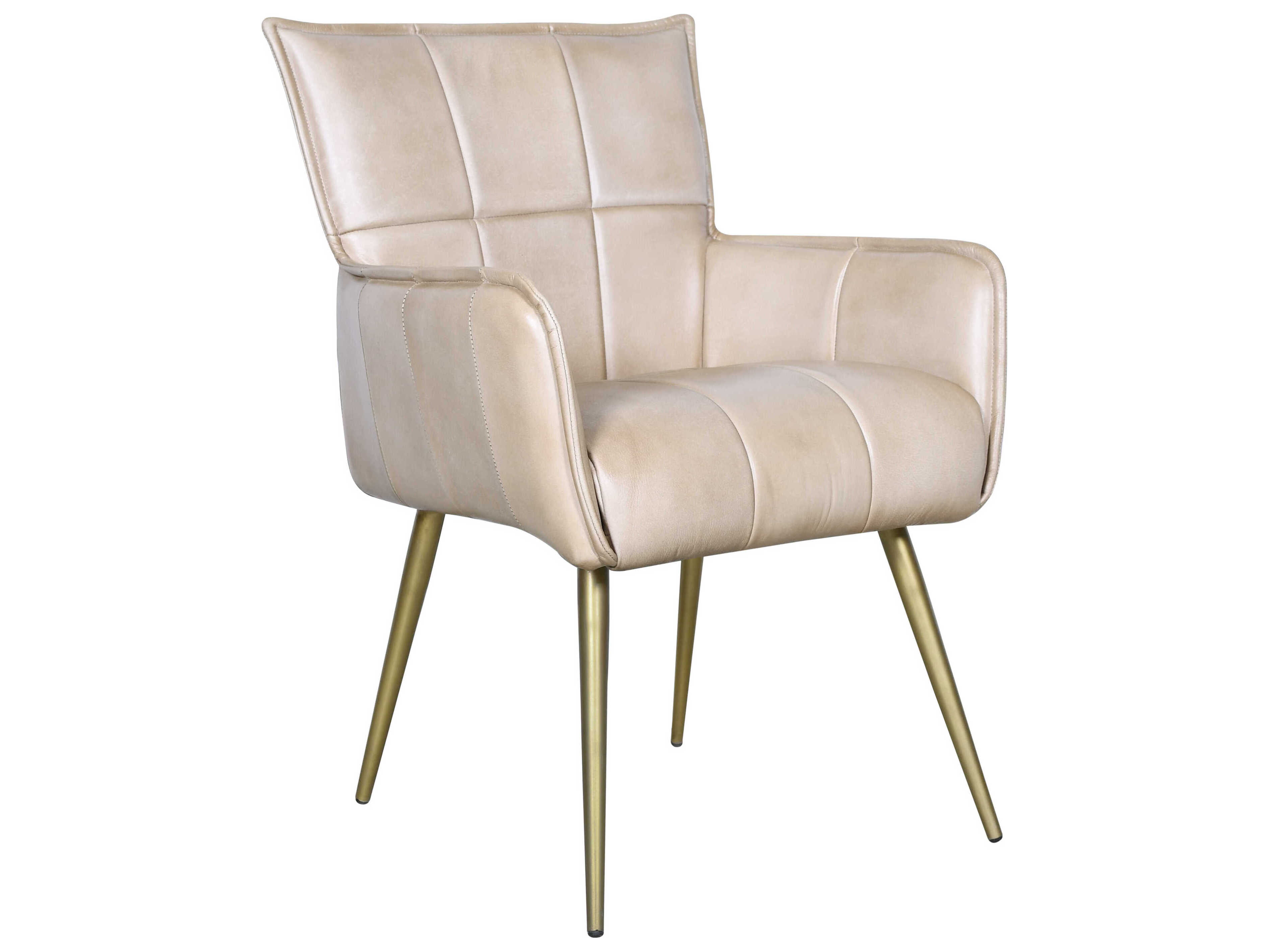 World Interiors Thorpe White Leather Arm Dining Chair