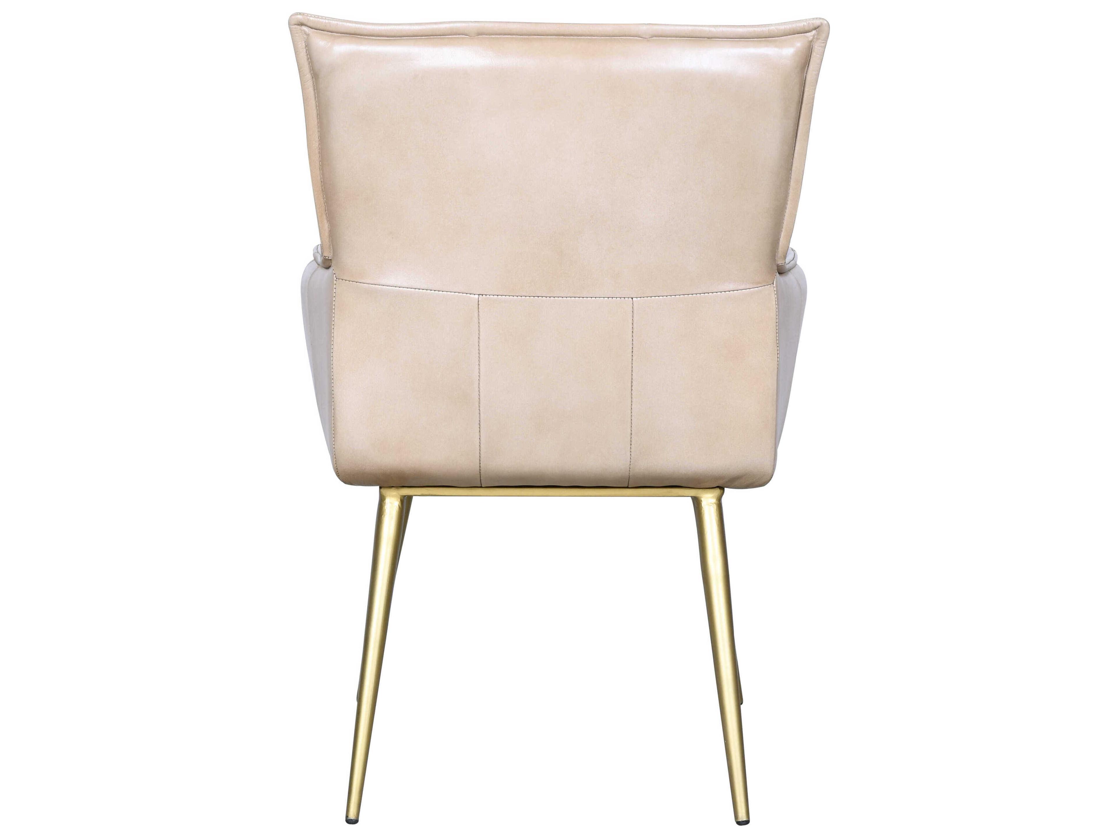 World Interiors Thorpe White Leather Arm Dining Chair