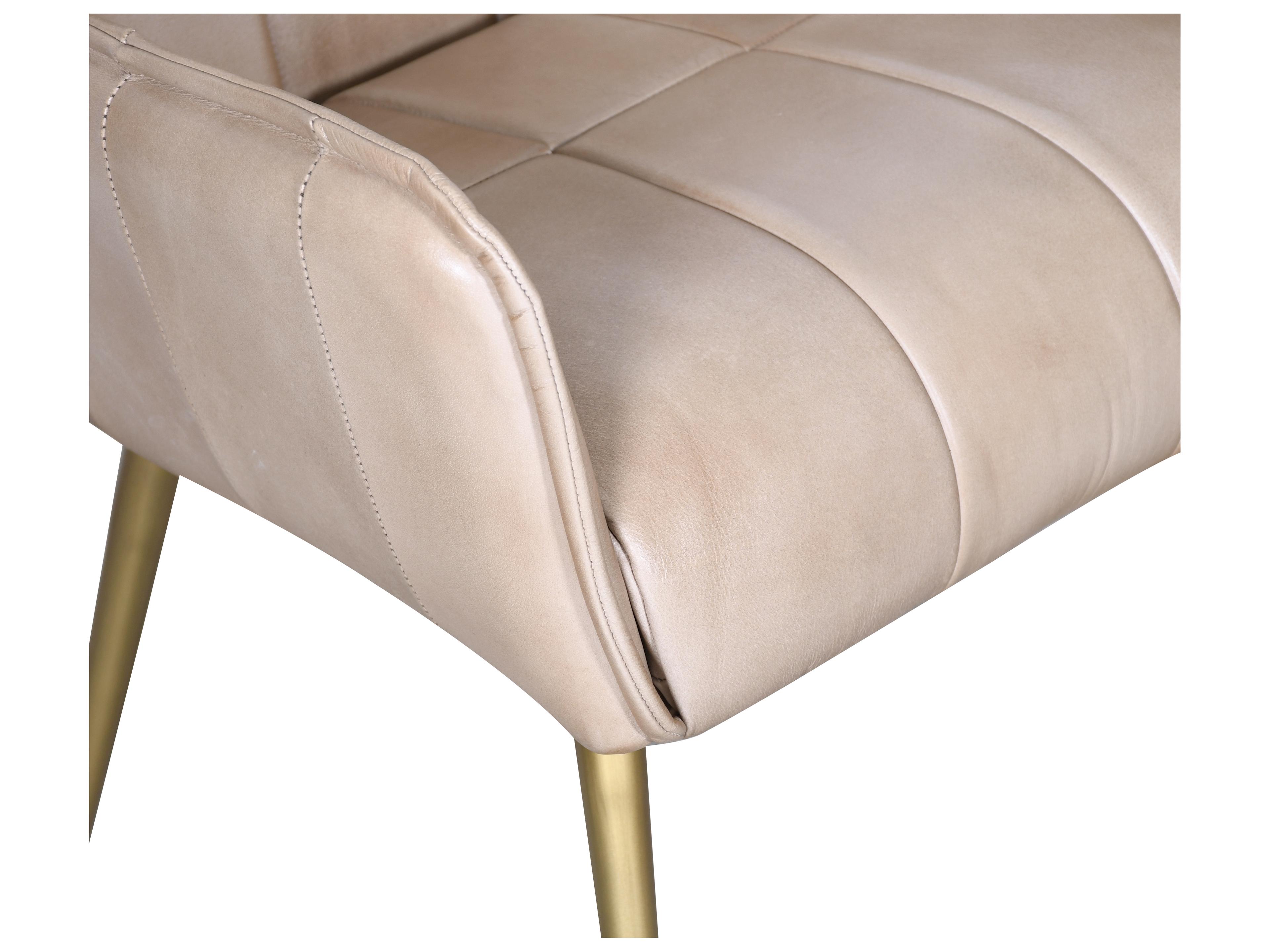 World Interiors Thorpe White Leather Arm Dining Chair