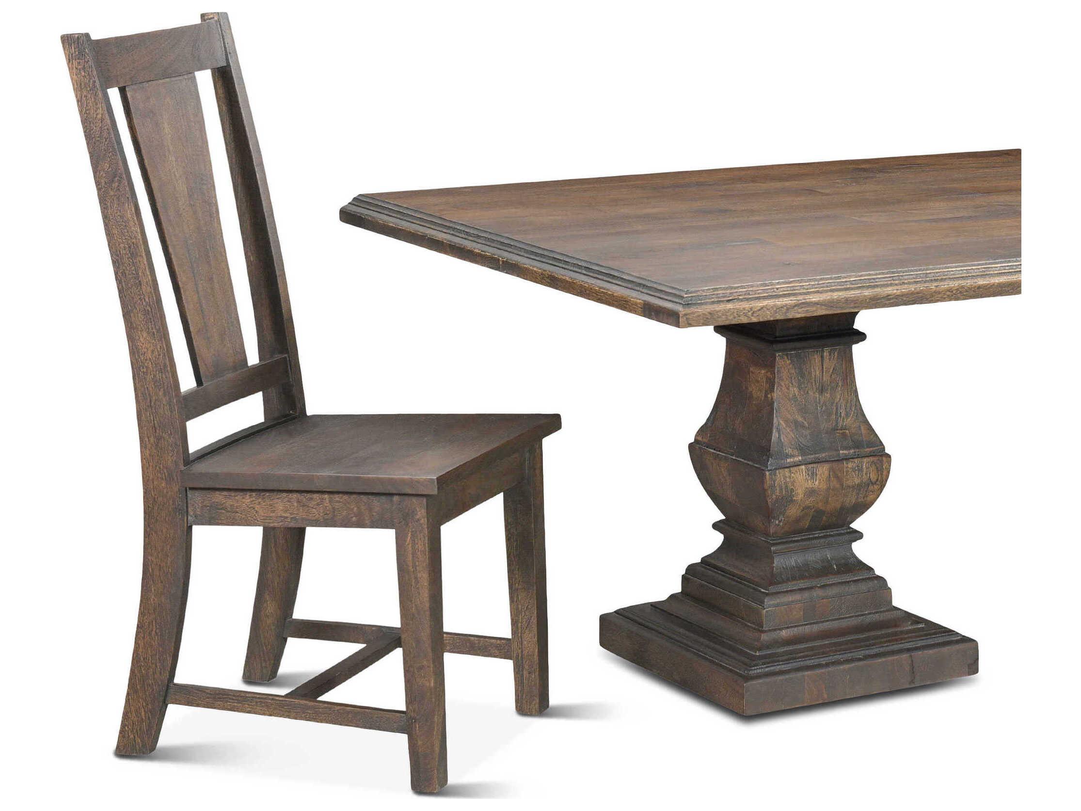 World Interiors Toulon Rectangular Wood Weathered Mango Dining Table