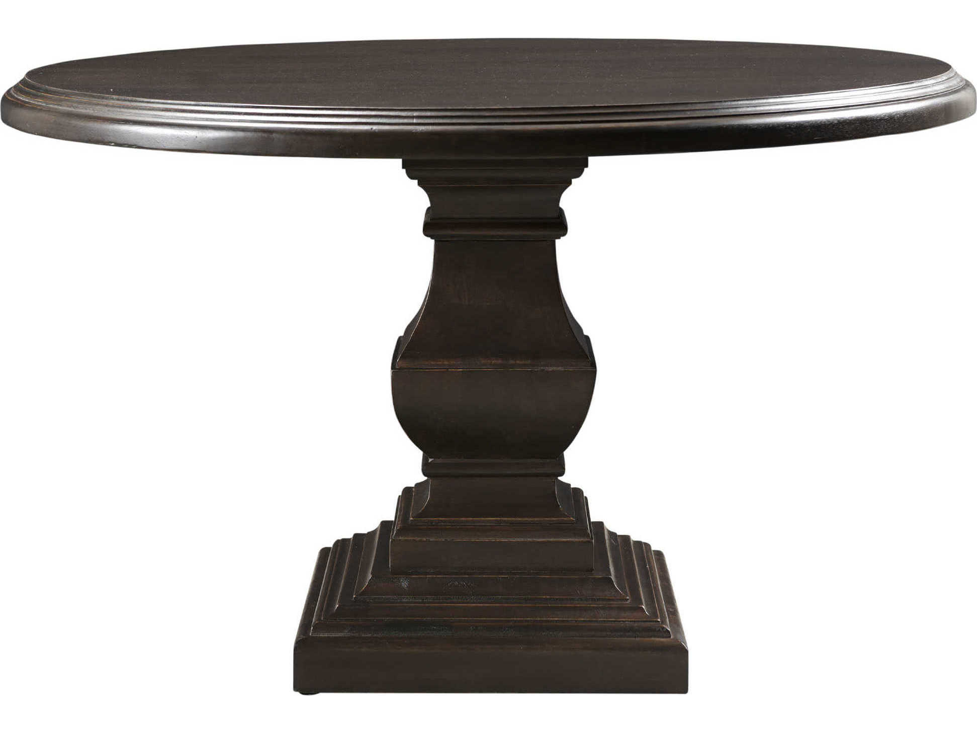 World Interiors Toulon Round Wood Vintage Brown Dining Table