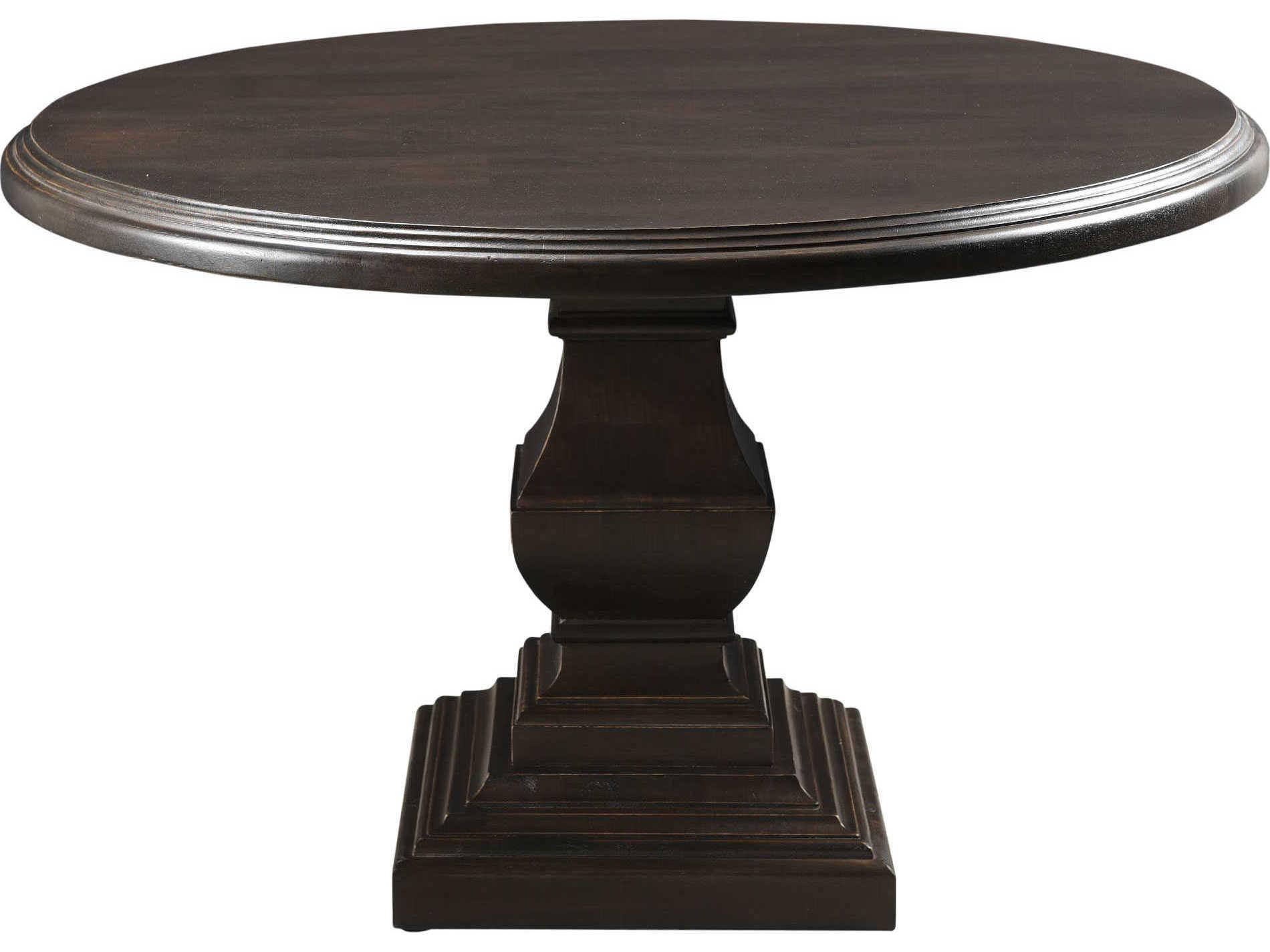 World Interiors Toulon Round Wood Vintage Brown Dining Table