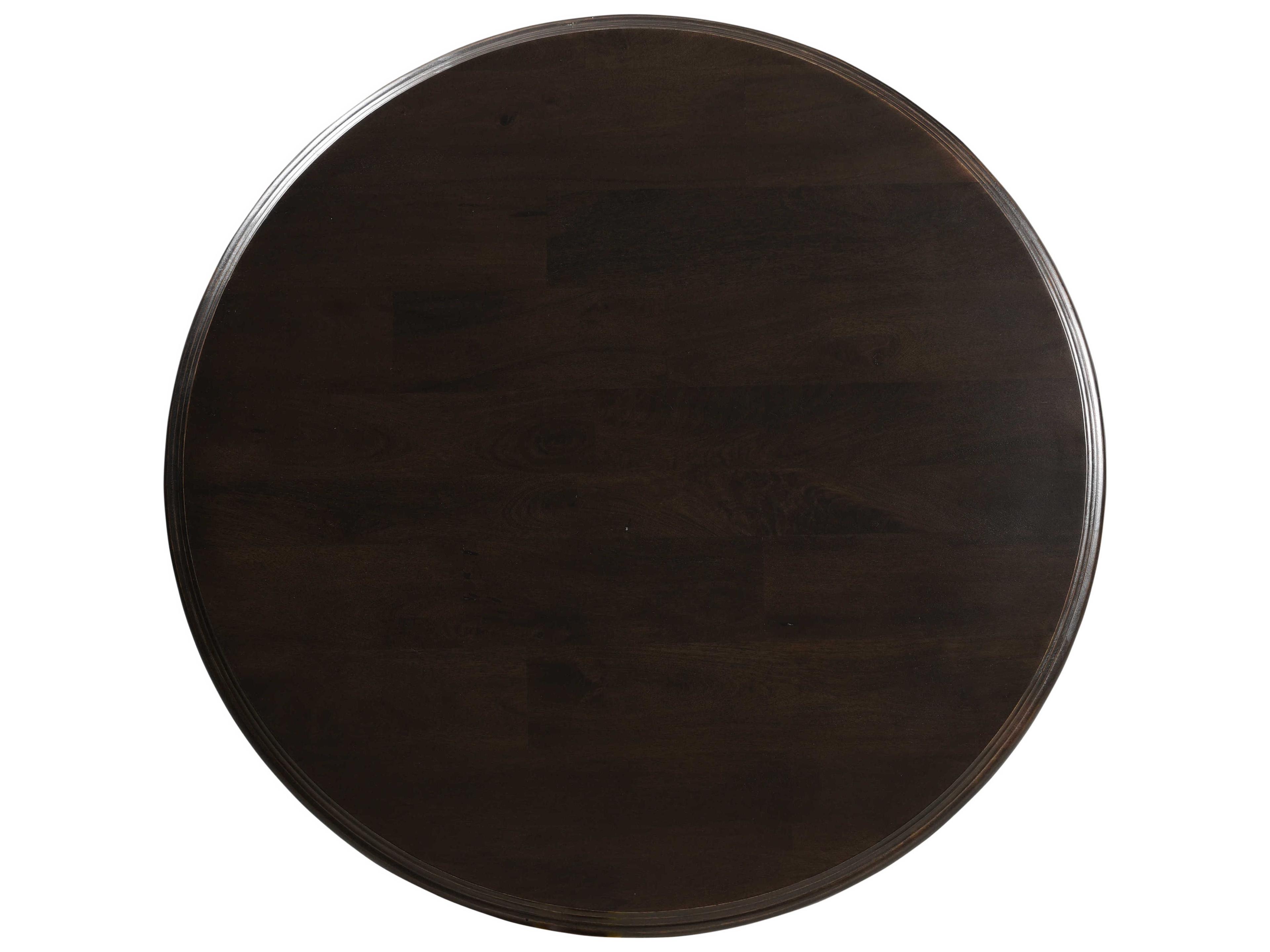 World Interiors Toulon Round Wood Vintage Brown Dining Table